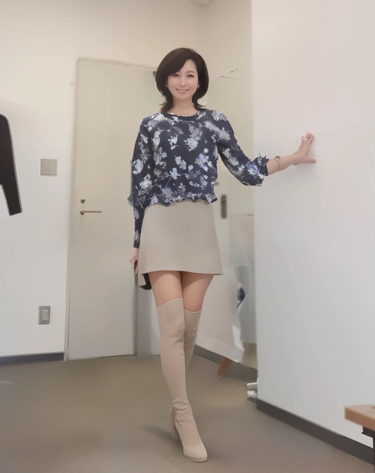 Total length 20cm、 micromini skirt、Deep slits at the front and rear