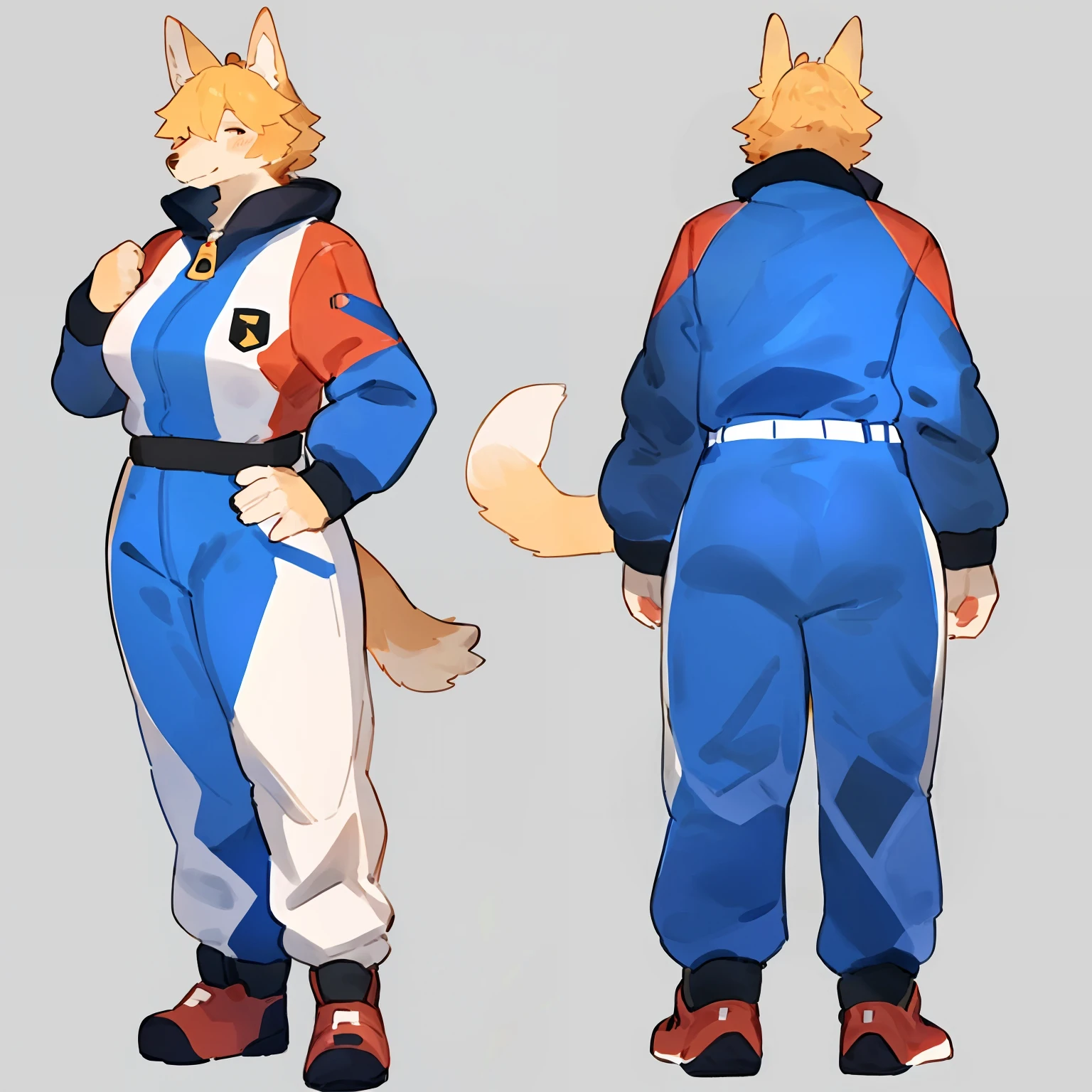 by bebebebebe, by goonie-san, by bigcozyorca, by buta99, solo, female, standing, canine, ((hair, snout)), tail, color hexadecimal ef7a71 colored spacesuit