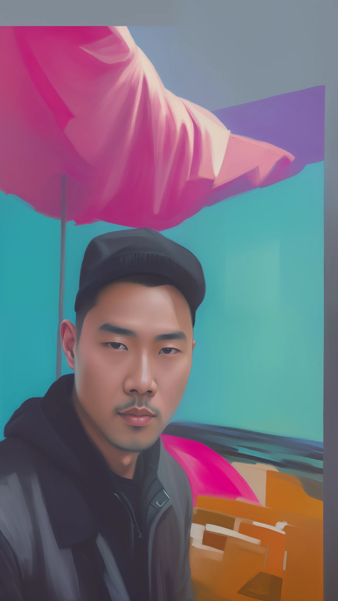 Arafeld man in black jacket and black hat, Asian male, hong june hyung, steve zheng, inspired by Zhu Da, jonny wan, andrew thomas huang, kevin hou, David luong, steven jung, lofi portrait, Leng Jun, jeremy cheung, reuben wu, handsome chad chin, damien tran, Zhongyuan Zheng Lei