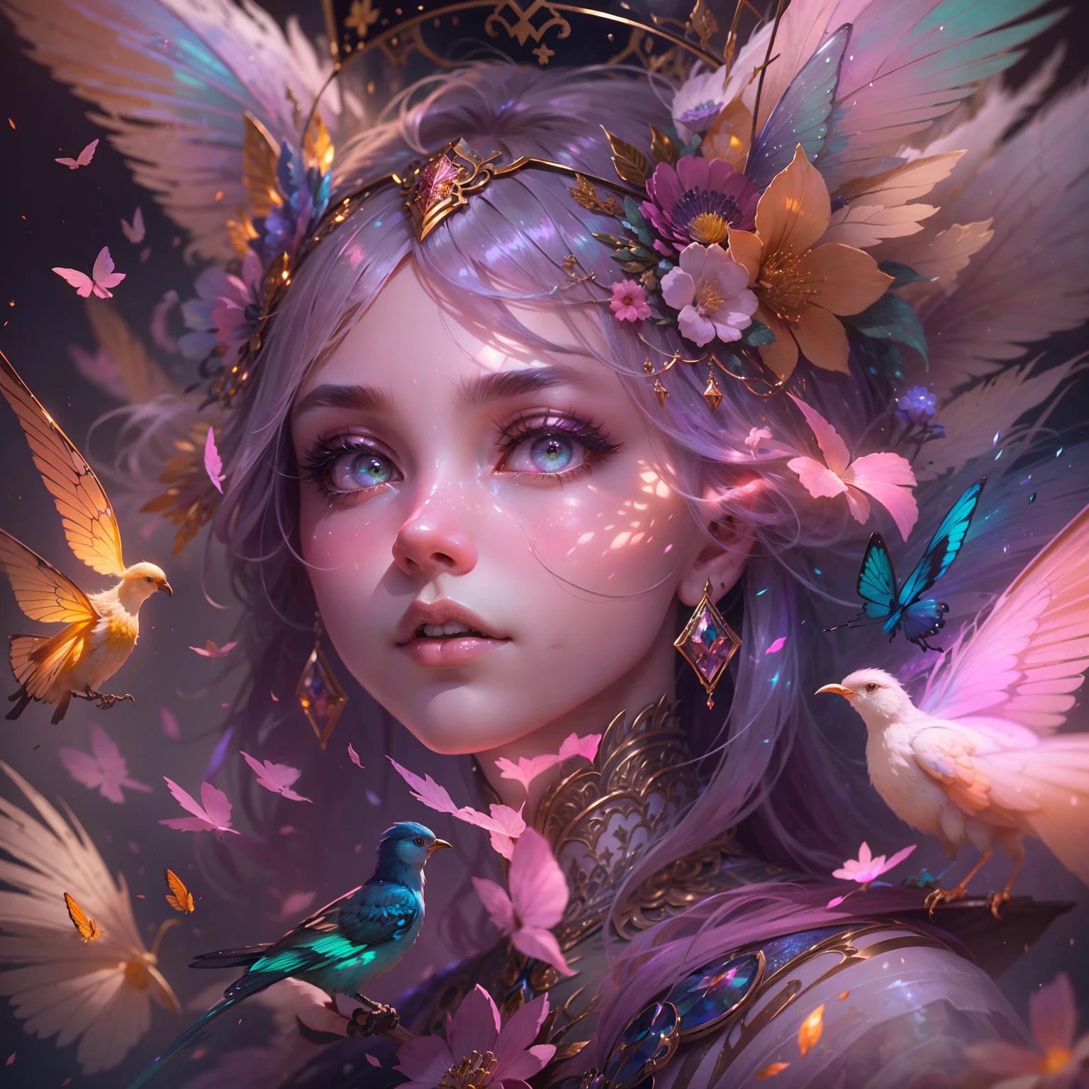 wtrcolor style, Digital art of (fallen angel girl with angel wings), official art, frontal, smiling, masterpiece, Beautiful, ((watercolor)), face paint, paint splatter, intricate details. Highly detailed, detailed eyes, [dripping:0.5], Trending on artstation, by Rachel Walker