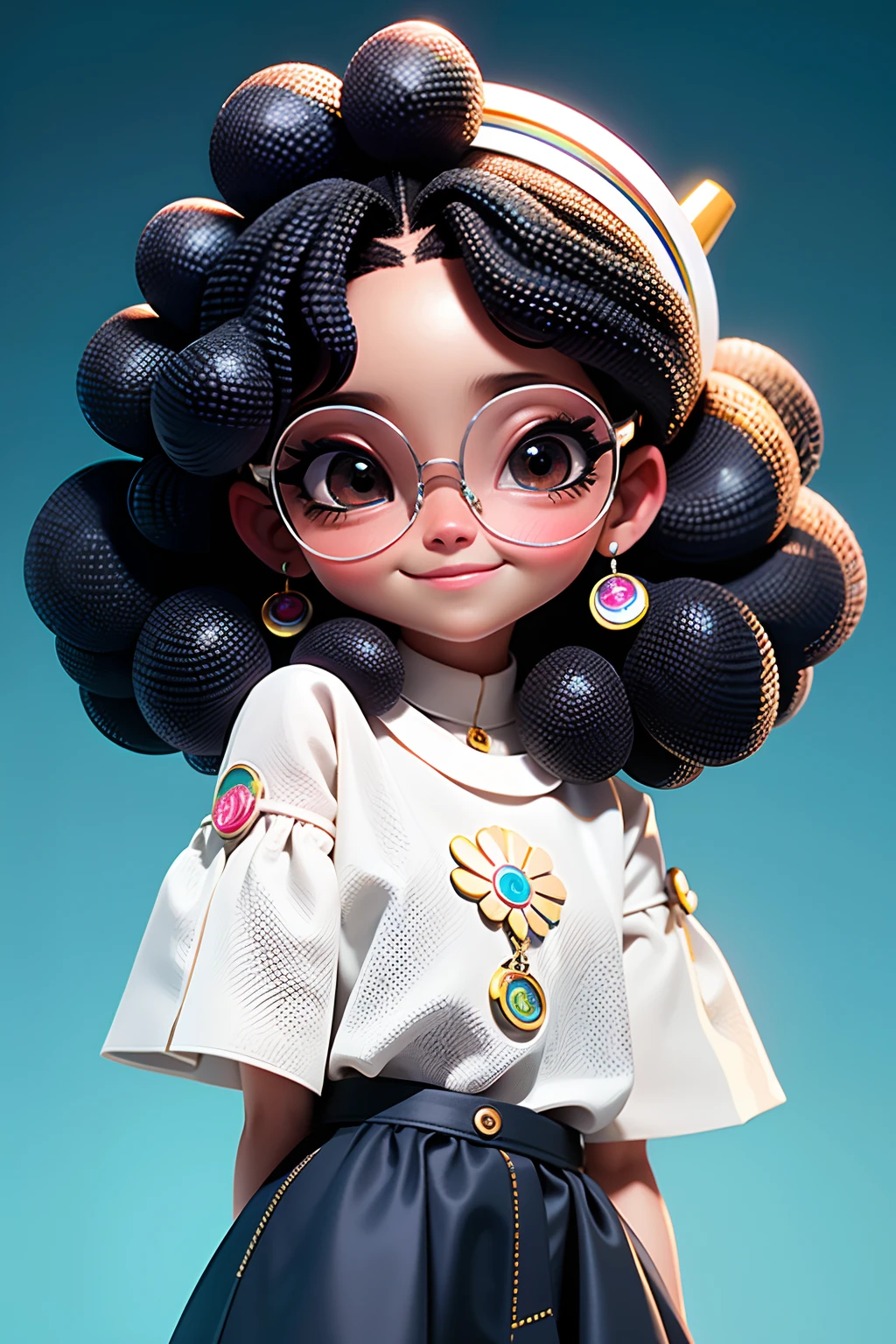 Menibelo mesclado afro, modern accessories , Eyeglasses, olhos delicados e detalhados, sorriso delicado e detalhados, opalescente, Perolescente, Holographic, fundo escuro