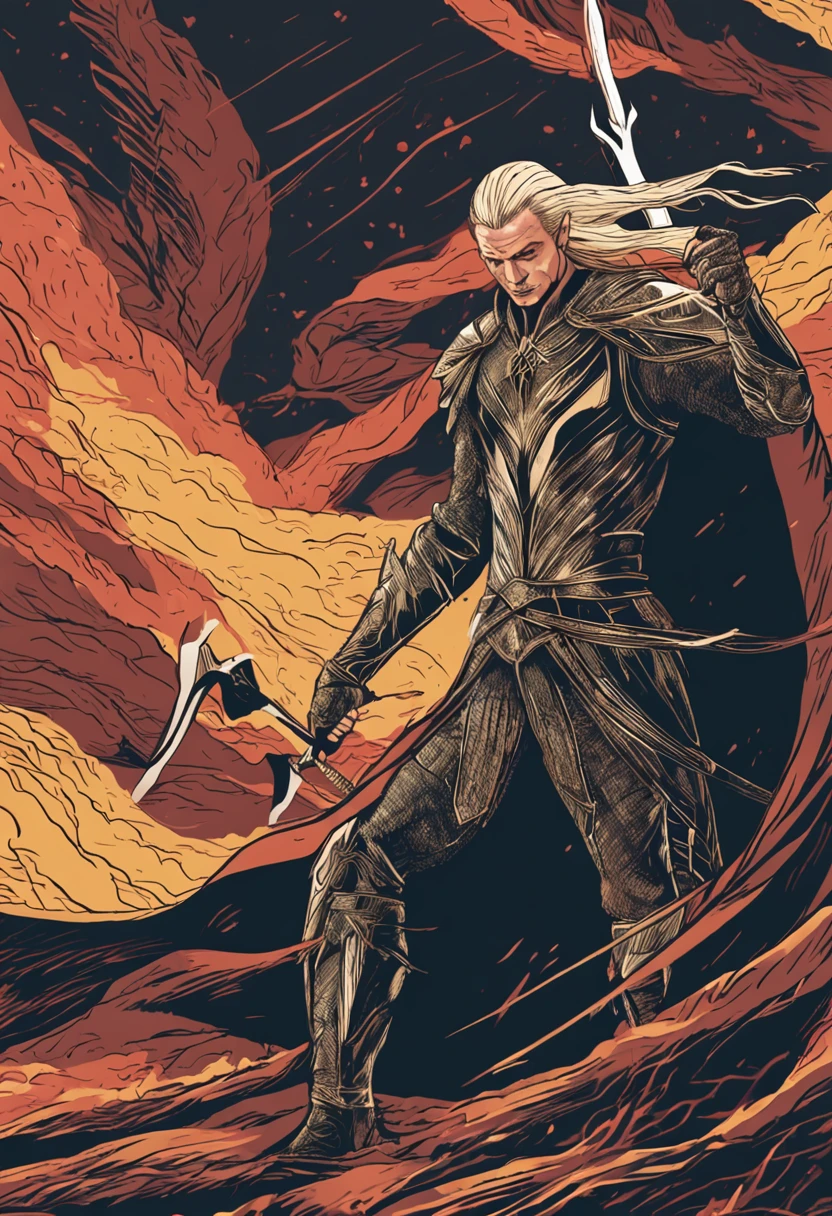 Sauron fighting Legolas The Lord of the Rings