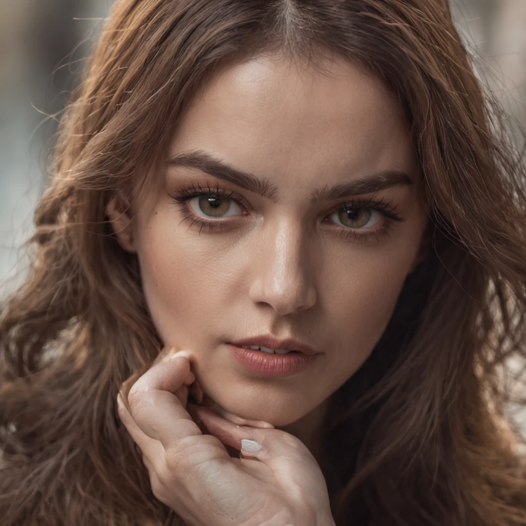 "Cinematic Portrait", dramatic lighting, intense expressions, deep and emotional gaze, artistic composition, captivating atmosphere, bold colors, striking contrasts, unique and intriguing personality