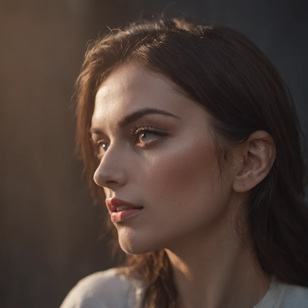 "Cinematic Portrait", dramatic lighting, intense expressions, deep and emotional gaze, artistic composition, captivating atmosphere, bold colors, striking contrasts, unique and intriguing personality
