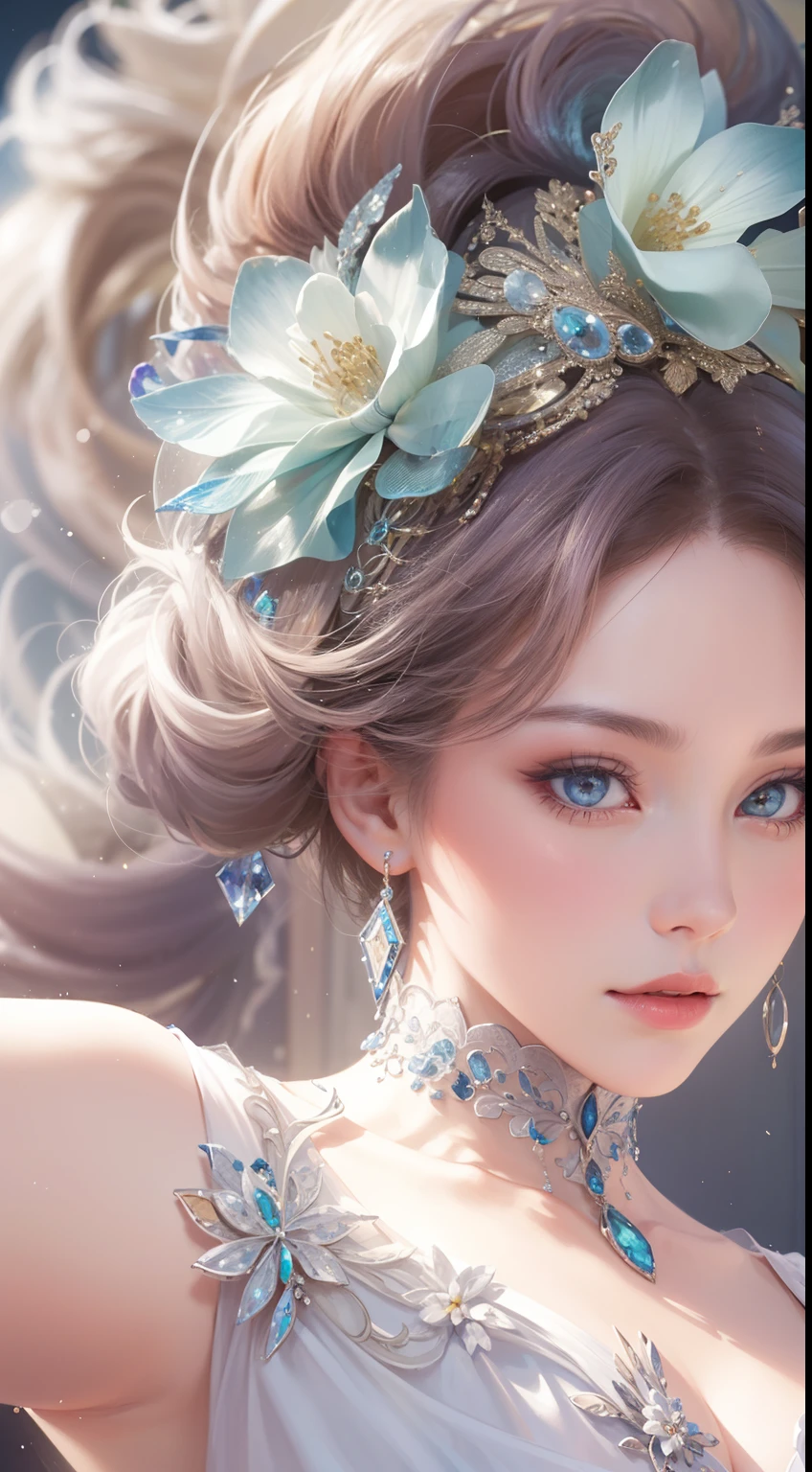 Absurd, ultra-detailed, high quality, detailed face, beautiful eyes, Aphrodite was a vision of ethereal loveliness, radiating an enchanting aura that captivated all who beheld her. She possessed a grace that seemed otherworldly and a charm that could sway even the most steadfast hearts.