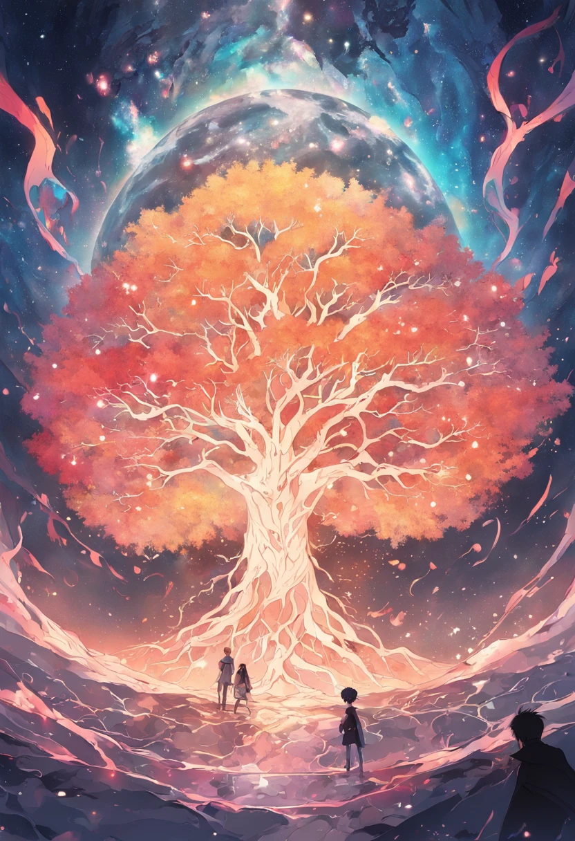 the tree of life, the beginning of creation, melting in the parallel universe, psychedelic