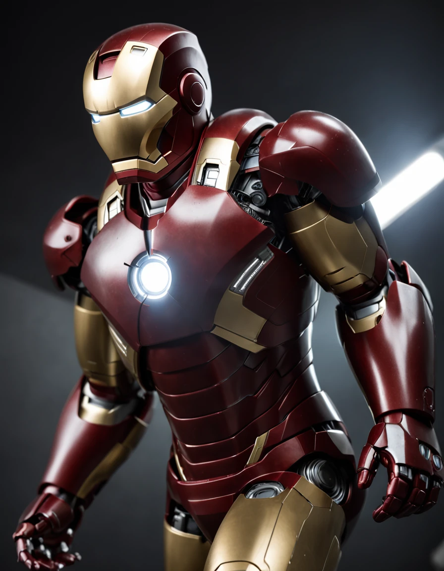 iron man in a dark room