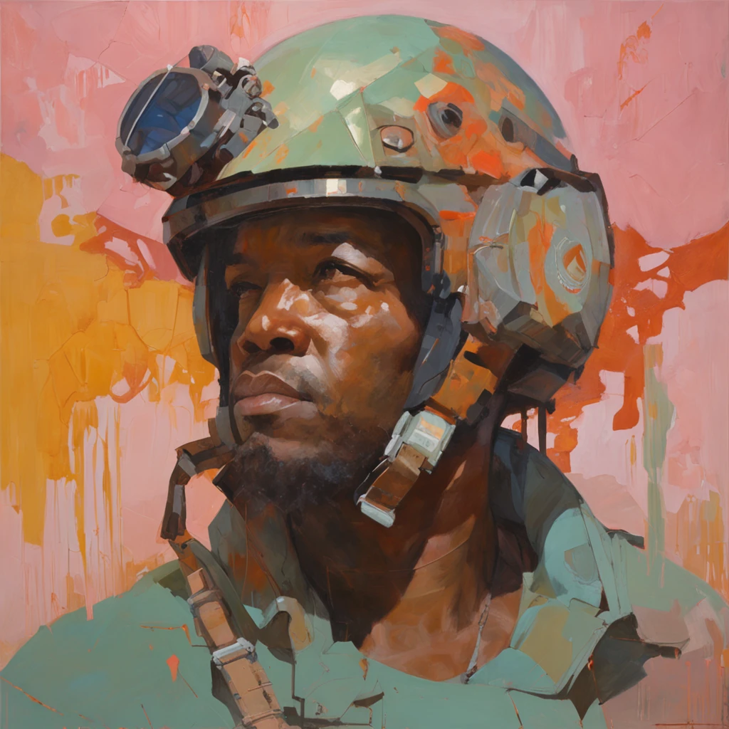 Oil Painting, fantasy LUT, realistic by Sachin Teng + Martin Grip + Moebius, techwear, Industrial Scifi, detailed illustration, character portrait,