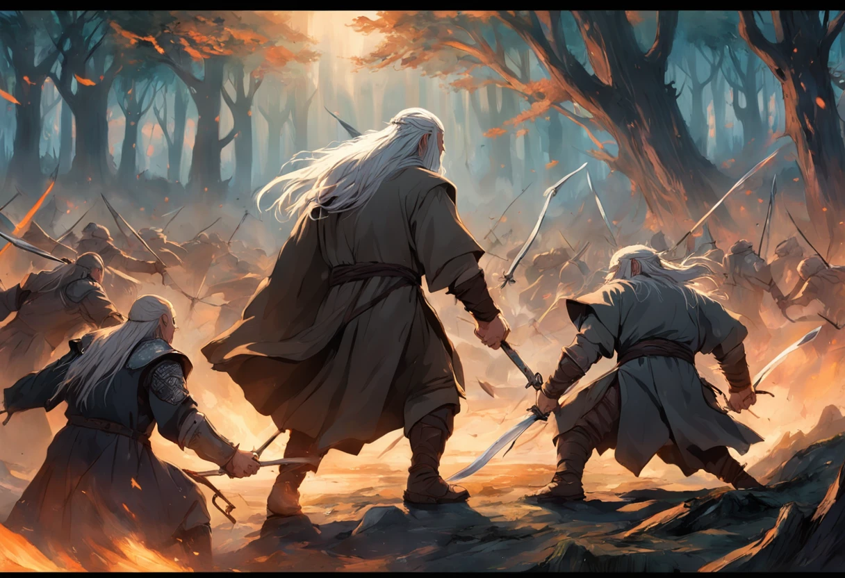 War of the Lord of the Rings The Orcs fighting Legolas and Gandalf