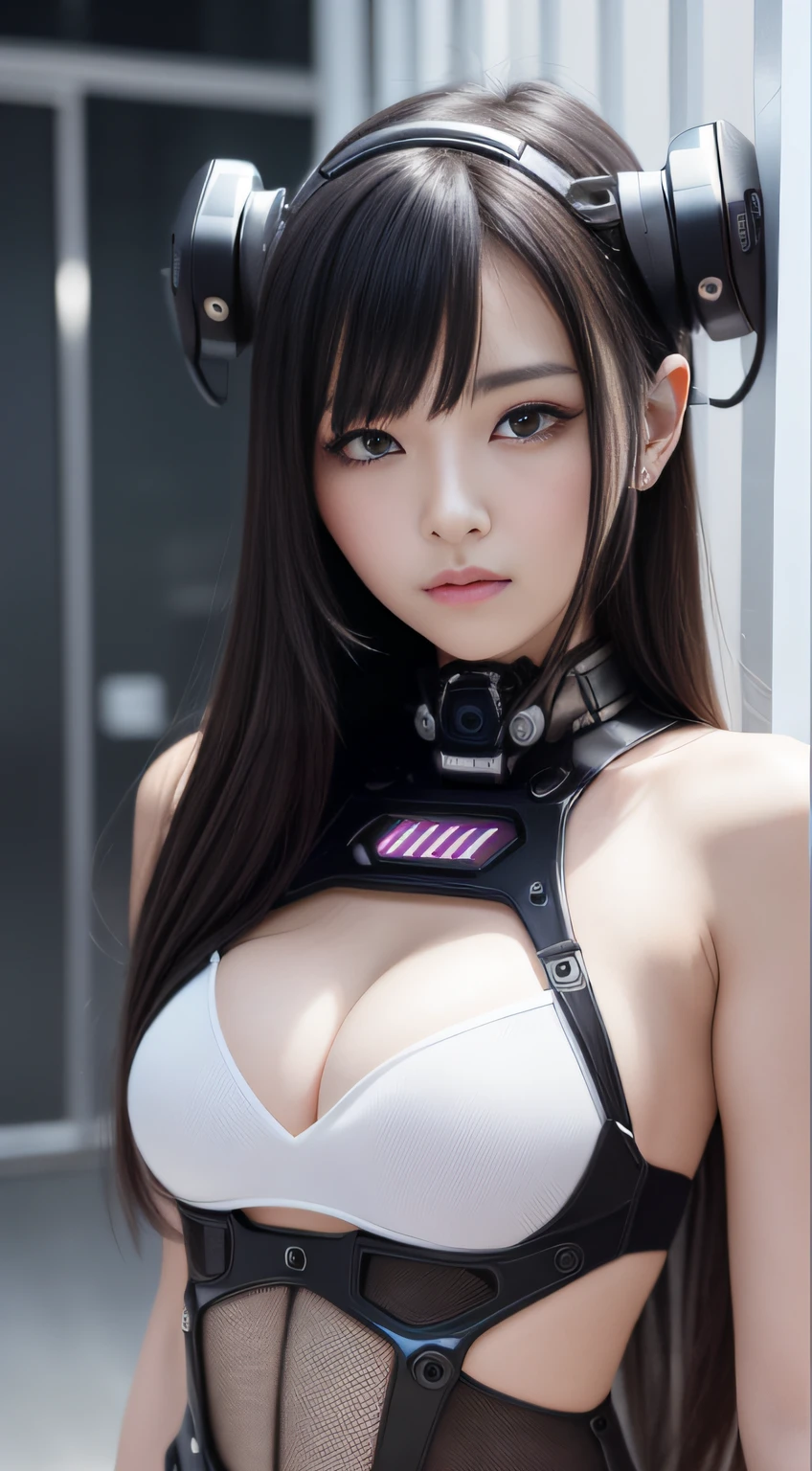 hightquality、masterpiece、ultra res、a beauty girl、Beautiful girl face、cute girl face、、cyberpunked、Wearing cyperpunk clothes、full bodyesbian、Famous actresses of Japan、very beautiful face