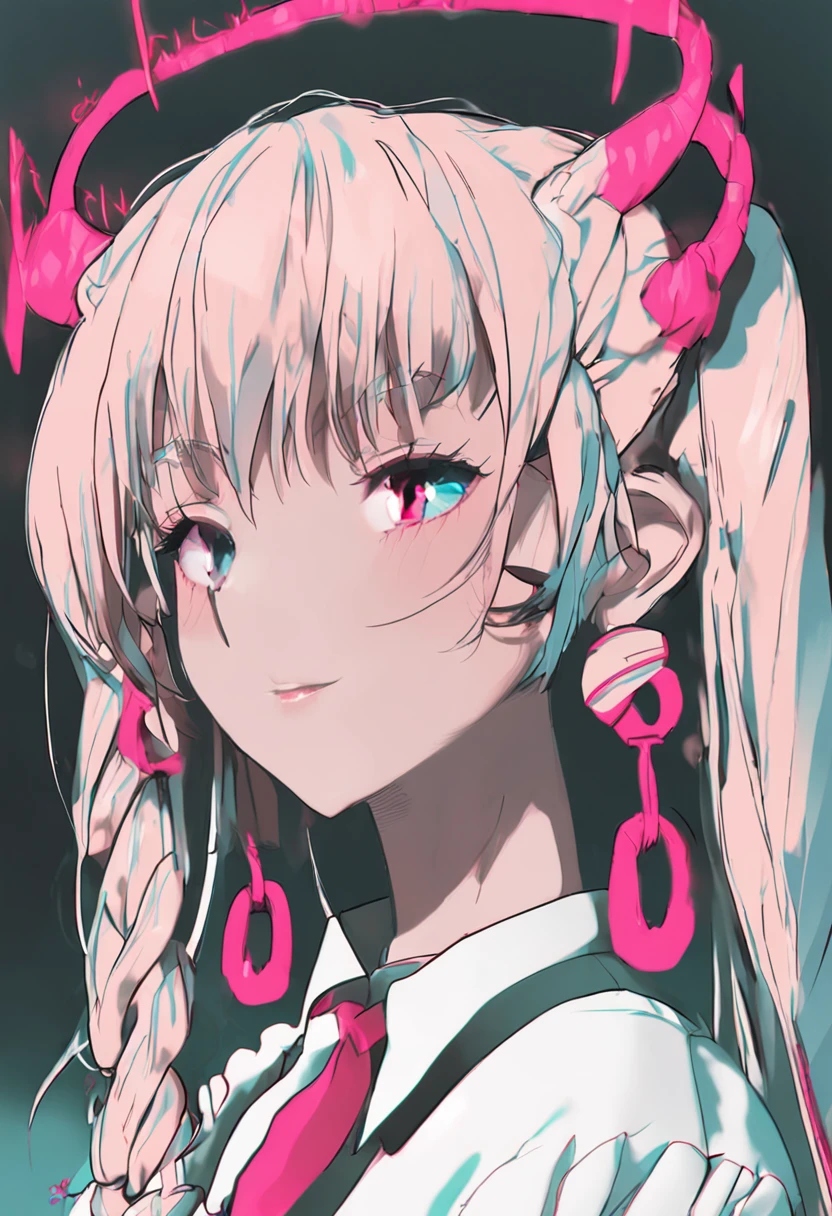 black hair, hair bobbles, wince, longeyelashes, solid circle eyes, fake animal ears, light smile, ear blush, fang, nipple, Surrealism, drop shadow, anaglyph, stereogram, tachi-e, pov, atmospheric perspective, 8k, super detail, ccurate, best quality
