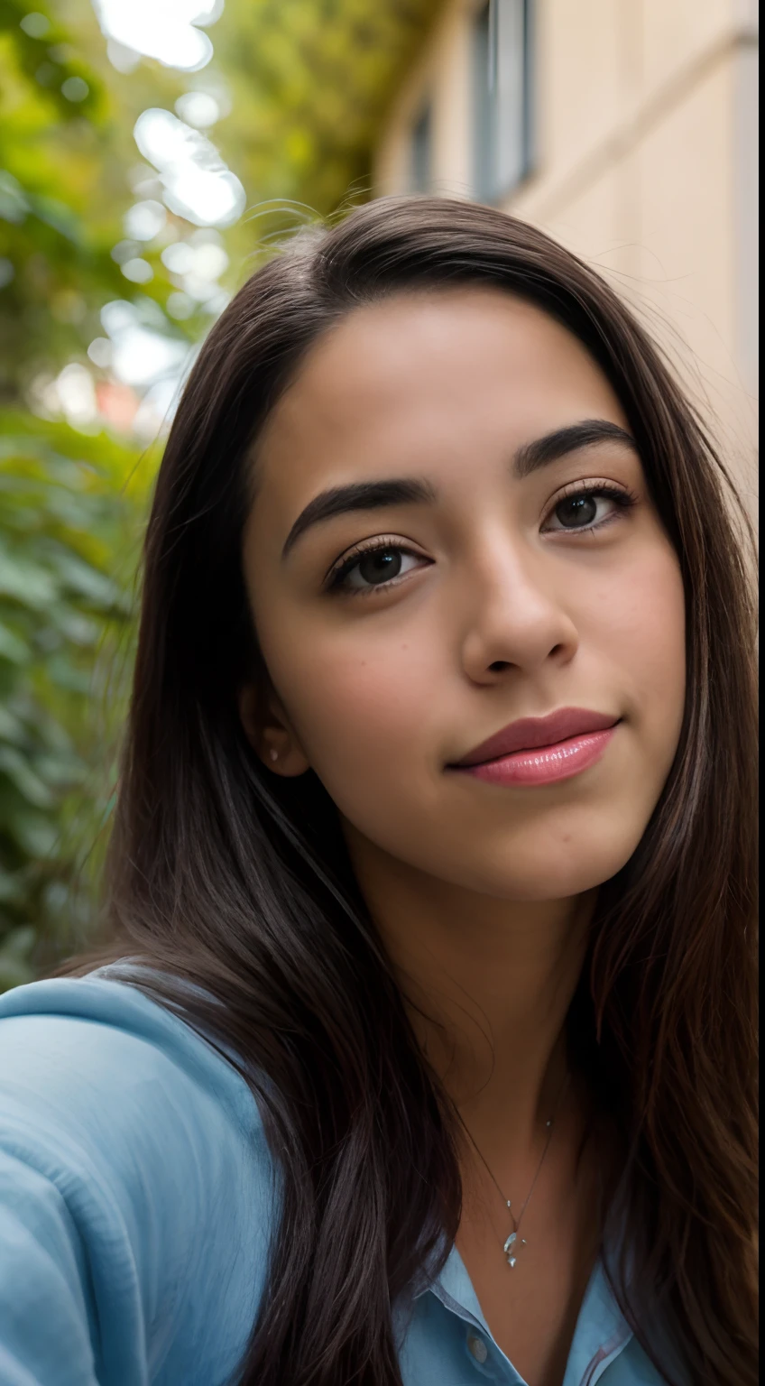 Foto RAW em sequencia, uma foto de uma adolescente 16anos, ((selfie da parte toda do corpo, feliz)), mordendo dedo, rosto detalhado, planos de fundo detalhados pouco desfocados, luzes naturais, HDR, foto realista, foto profissional, flerte com o espectador, visual sexy, fotorrealista, Linda, pele natural, 8k UHD, alta qualidade, filmic grain, Fujifilm XT3