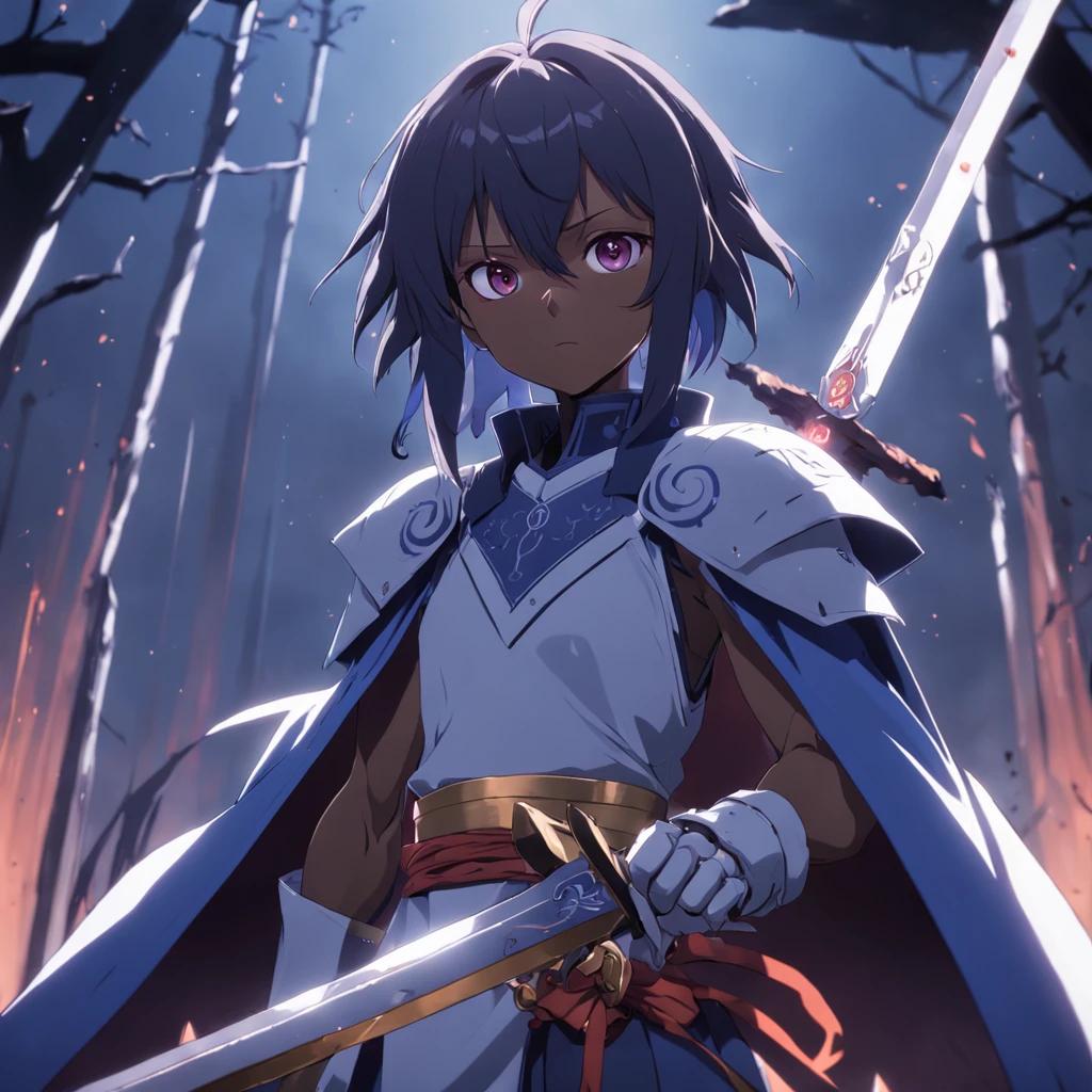 Cinematic Anime Character: The Knight Sword of Voodoo, by Makoto Shinkai, unreal engine --aspect 4:3