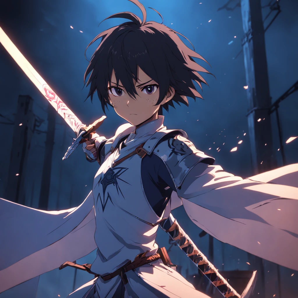 Cinematic Anime Character: The Knight Sword of Voodoo, by Makoto Shinkai, unreal engine --aspect 4:3