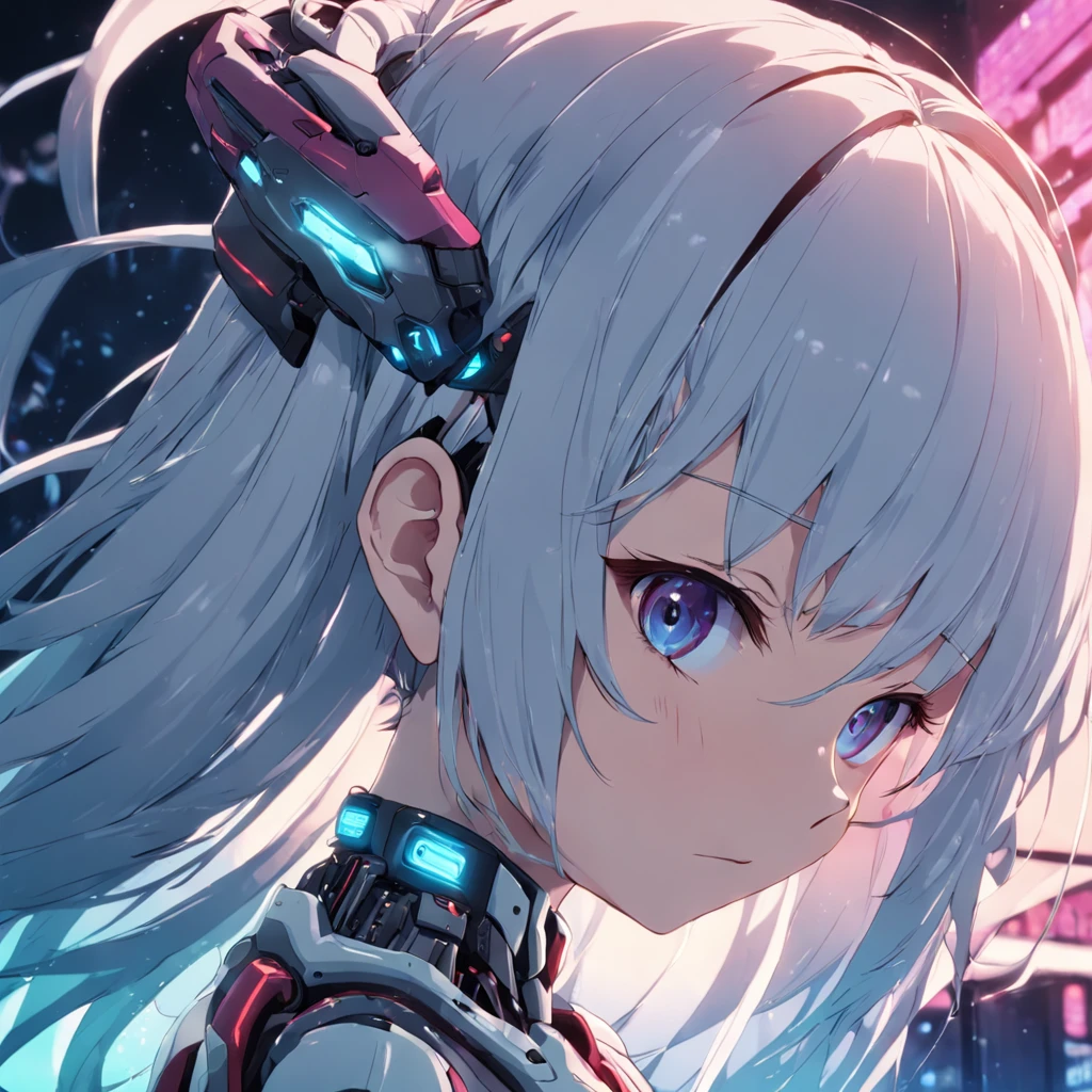 Cinematic Anime Wife with Cybernetic Head