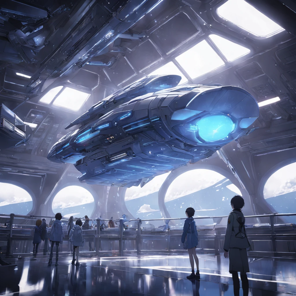 Cinematic Anime Anime Vast Alien Spaceships, Symmetrical, Epic, Sci-Fi, The Cabinet of by Makoto Shinkai, Rembrandt Light, trending on ArtStation, 4k post processing, octane render, realistic, --w 480 --h 270