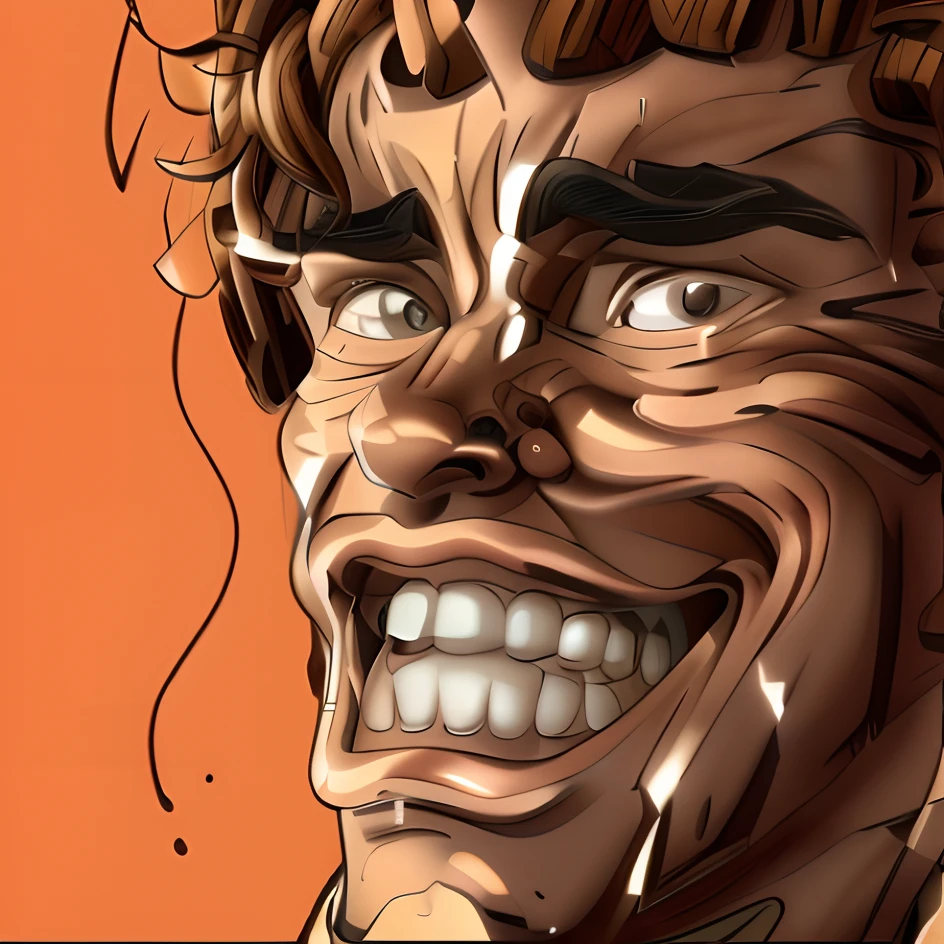 Portrait of a man with a smiling face, Baki's father, Baki style, Baki the Grappler