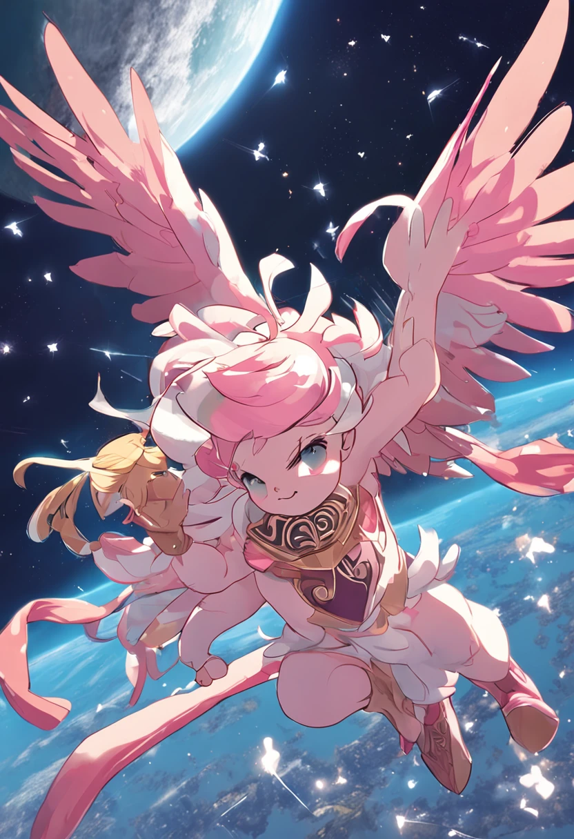 (masterpiece, best quality),Soar among the stars,Air,flight,Fly in the air,Floating ice cubes,Golden feathered wings,Pink briefs,Male children,nakeness,???'s face,Flat chin,infancy,(???'s face),Pink belly hair,Pink chest hair,Pink pubic hair,Flat chin,Fine face in detail,White men's briefs,musculous,pink short hair,Bright Hair,White eyes,Keep your eyes wide open,nakeness,White briefs,White briefs,Pectoralis abdominal muscles,Strong and well-developed muscles,spread their legs,legs are open,bright,Bright and vivid colors,(depth of fields:1.2),Positive audience,looking at viewert,the night