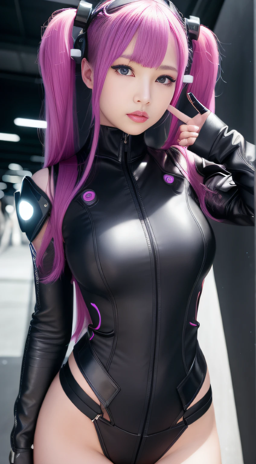 hightquality、​masterpiece、ultra res、a beauty girl、Beautiful girl face、cute girl face、、cyberpunked、Wearing cyperpunk clothes、full bodyesbian、Famous actresses of Japan、very beautiful face