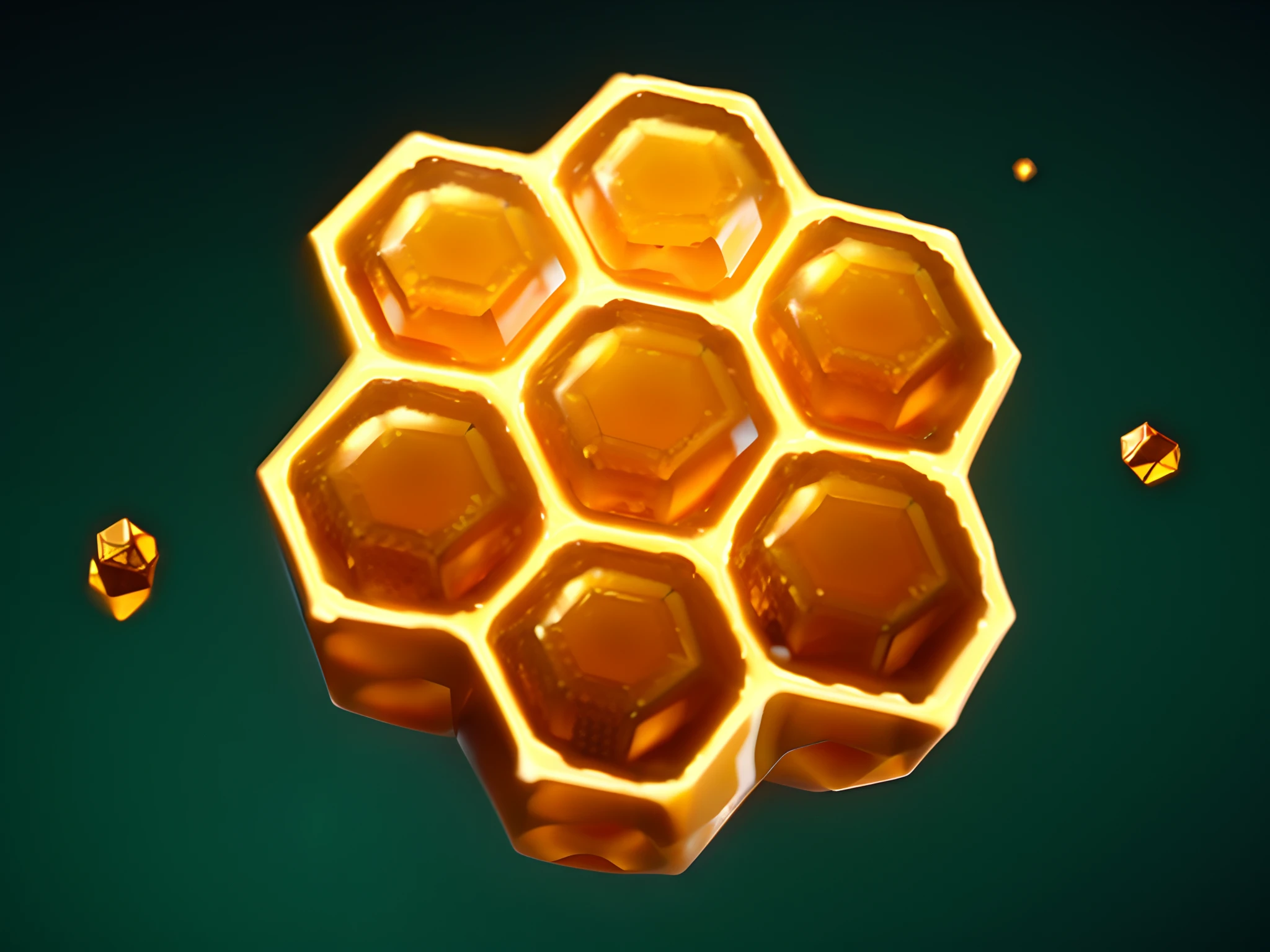 Golden royal jelly, honeycomb, honeycomb halls, Ul, honeycomb structure, mechanically enhanced honeycomb, Space Hive, nano hex armor hull, made of honey, hexagons, hexglow, hexagons, hextech, Alien hive, honey, game icon asset, cellshading, hexagonal, Fantasy beekeeper