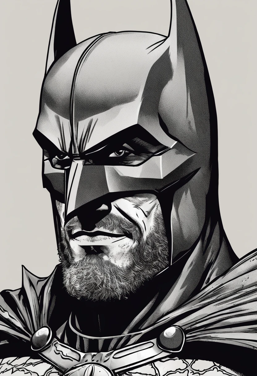 "Batman Viking , Sorriso esquerdo, blood tears, sombrio, qualidade excepcional, multiple facial scars, Batman que ri, armadura viking das trevas, Gothic style."