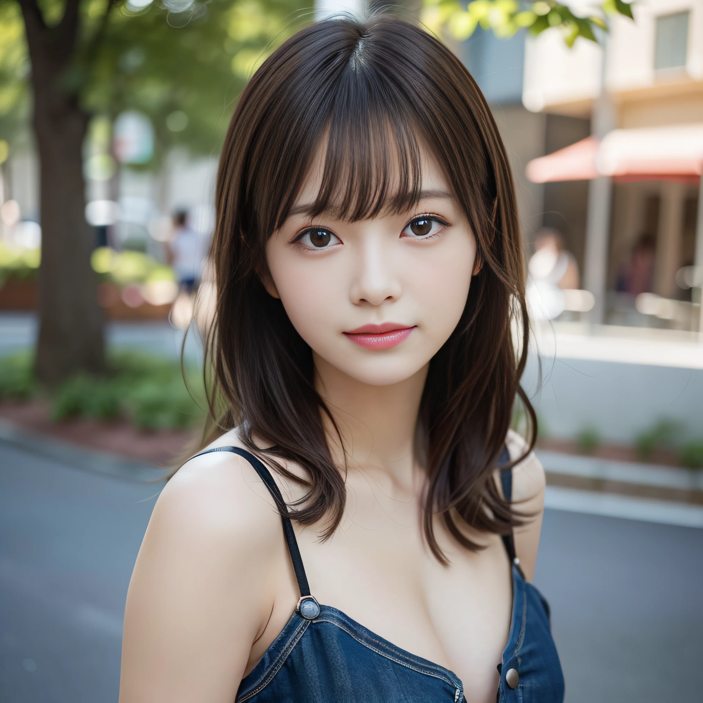 Woman posing in light clothes on street corner、top-quality、女の子 1 a person、large full breasts、tag、with light glowing、blur backgroun、bokeh dof、outside of house、(Street:0.8)、(a person々、Large crowds:1)、Sleeveless、full body Esbian、Cat Cosplay、a gorgeous(short-hair、Forehead:1.2)、Sareme、Beautiful sky with details、耳Nipple Ring、 (The upper part of the body:0.8)、Soft lighting、the wind、glowy skin、A smile