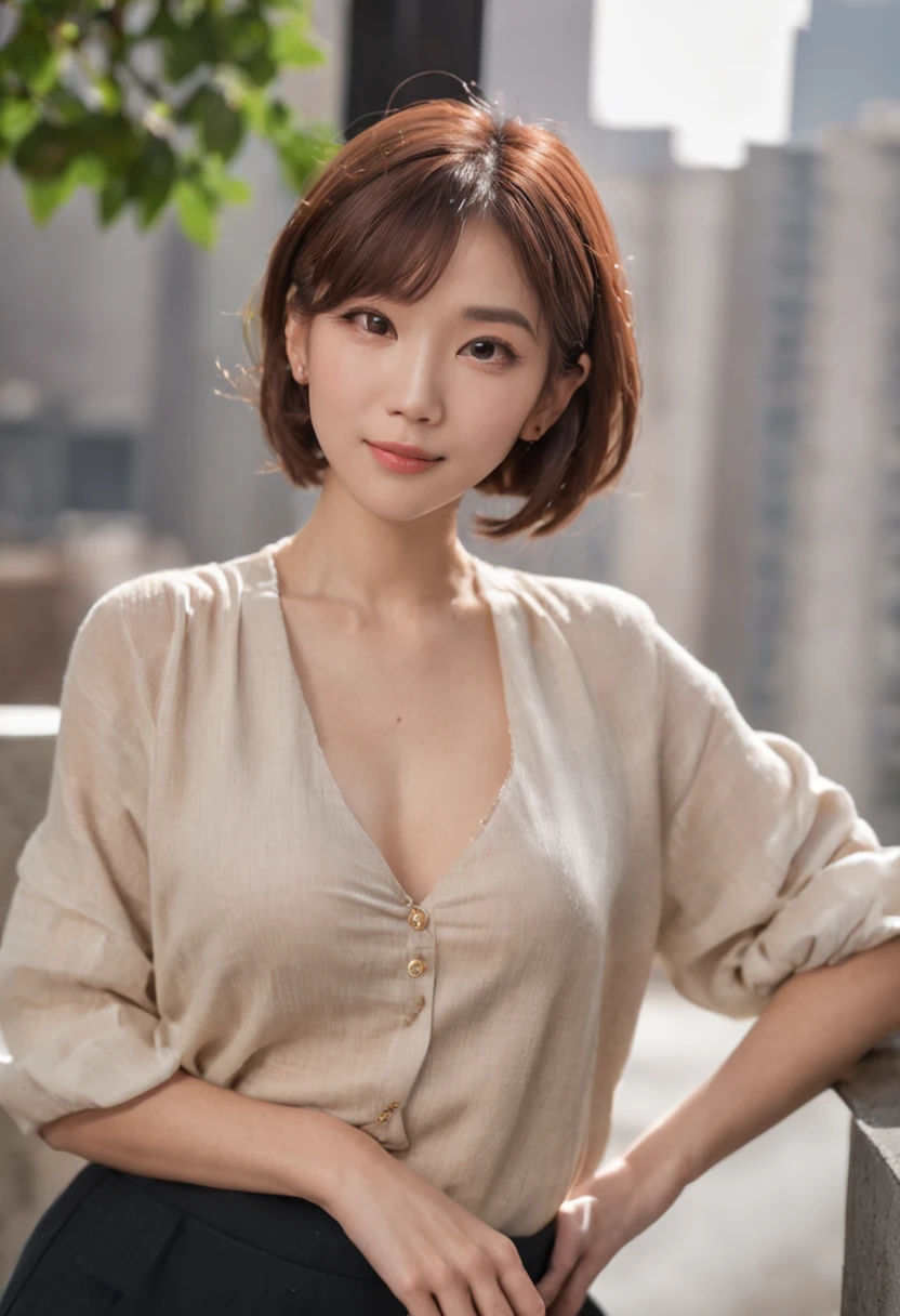 (High reality photograph, high resolusion, detailed face, detailed eyes) Skinny Japanese lady, 40 years old, wife, cute face, various face expression, solo:1, various hair style, lovely body, skinny figure, small breasts, emphasizing very thin waist, casual clothes, in sunset, full-body photo