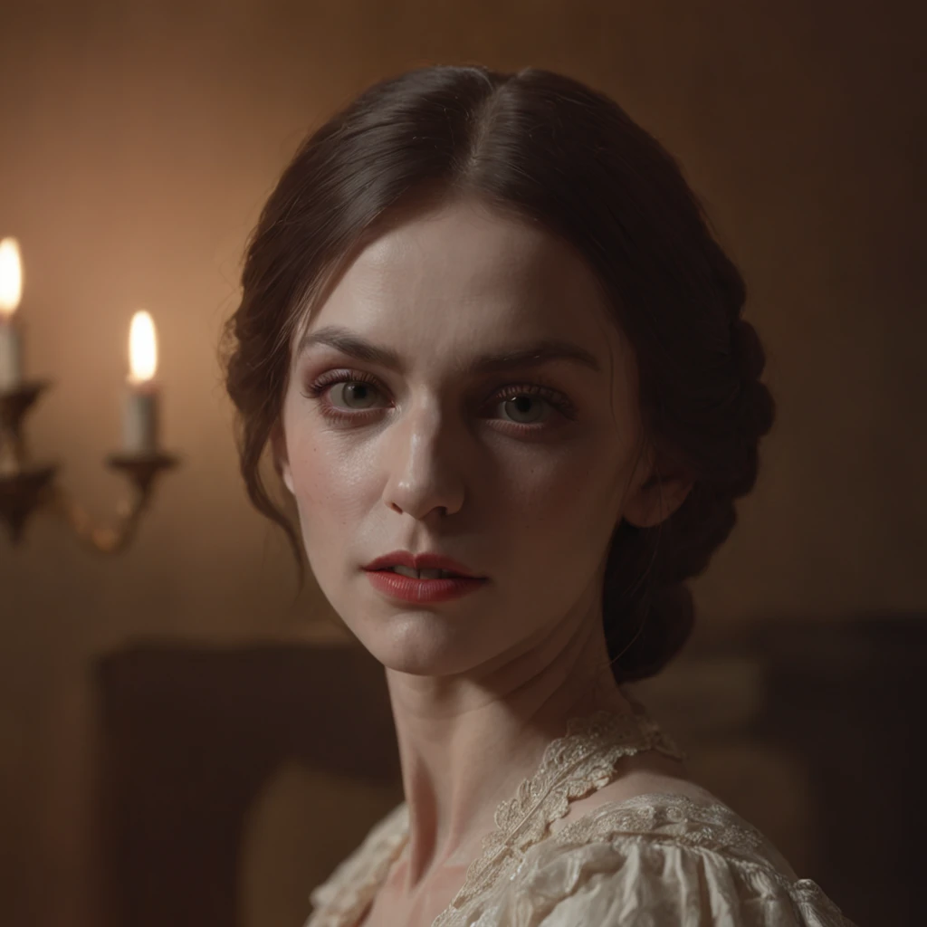 Cinematic Portrait of a Vampire by Thomas Eakins, Vampire by Vincent Di Fate Nausicaa, Alphonse Mucha, Botticelli, Rembrandt - Scenery, Trending on Artstation, Blender, Artstation Artists --no blur, distortion, distortion, soft lighting, cinematic, photorealistic, 8k