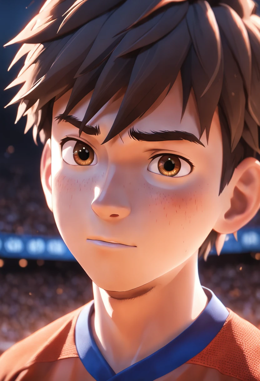 Lionel Messi, (Pixar style) (Masterpiece: 1.2) (Bokeh) (Best Quality) (Detail Skin) (Detail Texture) (8K) (Clay) (Cinematic Lighting) (Clear Focus)