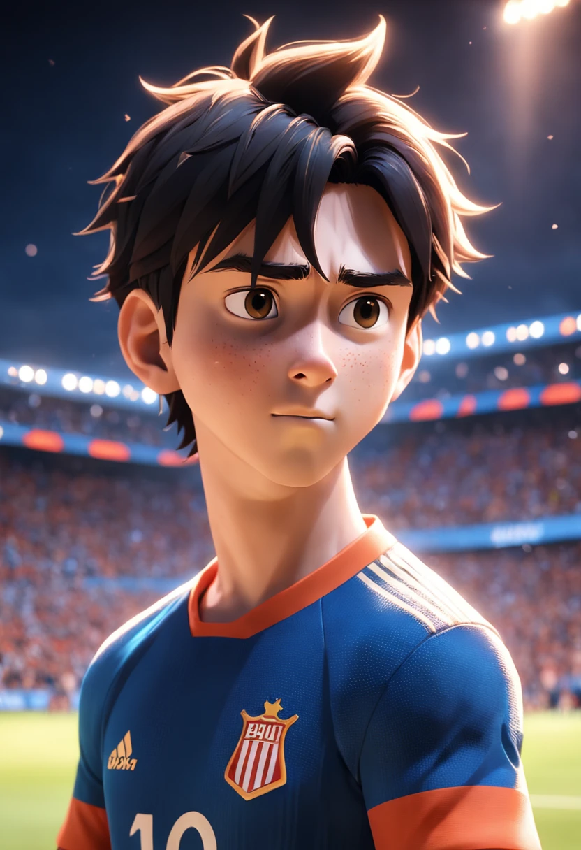 Lionel Messi, (Pixar style) (Masterpiece: 1.2) (Bokeh) (Best Quality) (Detail Skin) (Detail Texture) (8K) (Clay) (Cinematic Lighting) (Clear Focus)