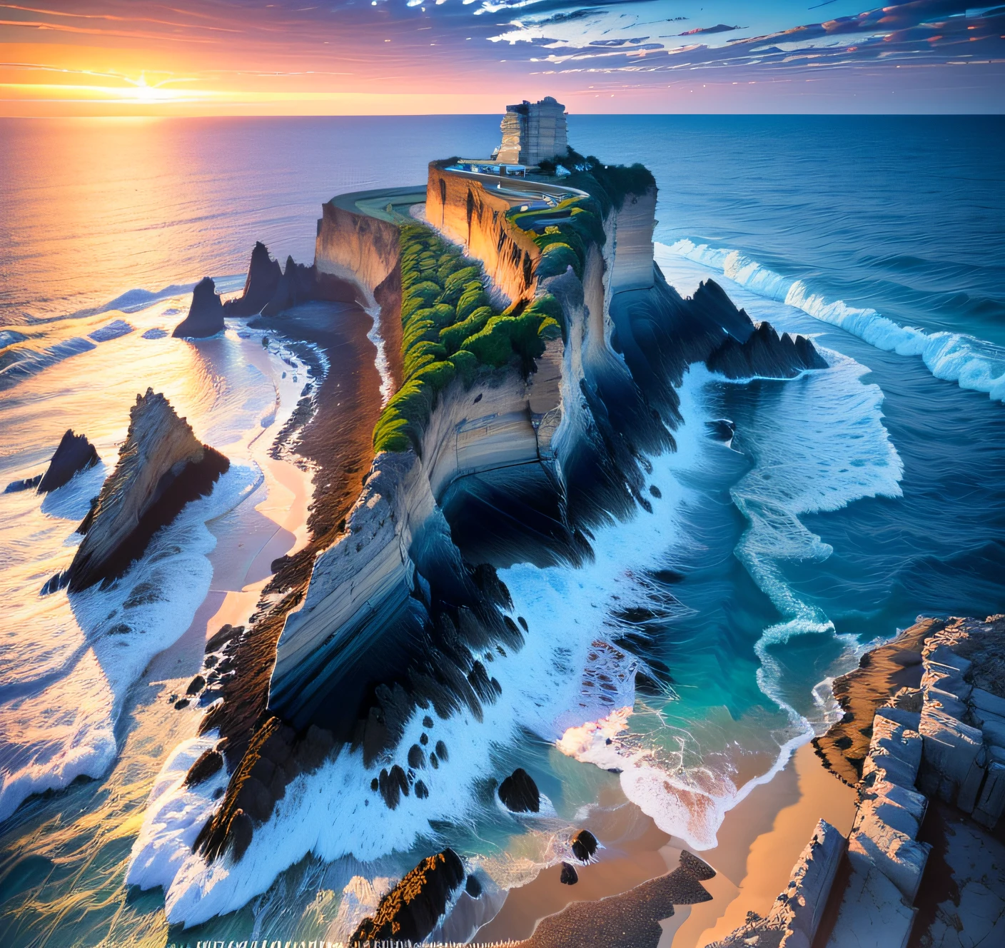 Alafid view of Rocky Beach，Blue sky and a few clouds, sunset kanagawa prefecture, Rocky Coast, golden and blue hour, Rocky Coast, HDR photo, wide angle shot 4 k hdr, blue hour photography, wide angle landscape photography, photography shot at blue hour, Today\'s featured photograph 4k, rocky beach, Ocean and rocky landscape