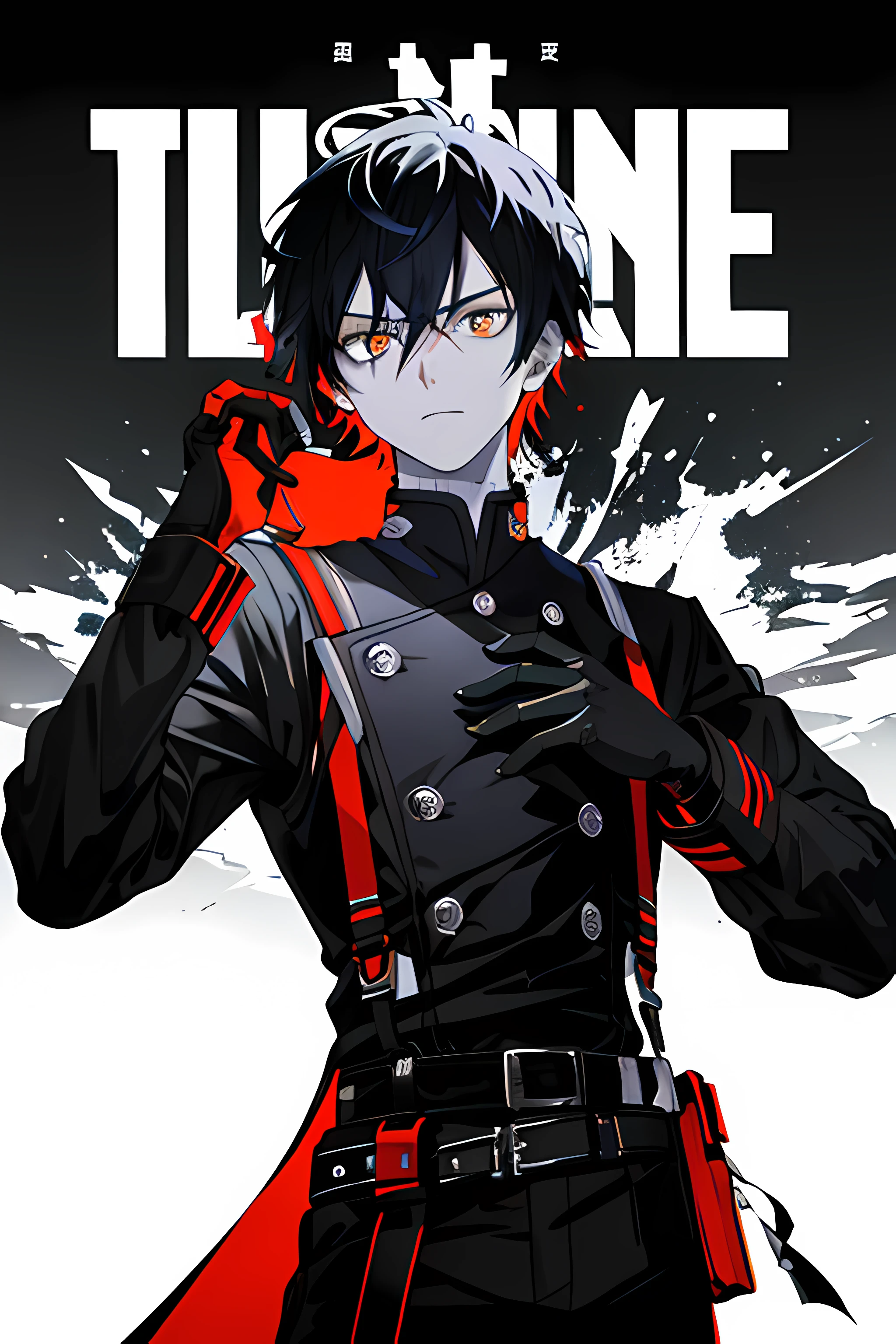 (((Dramatic))), (((grittiness))), (((Intense))) The movie poster features a young man as the central character。She stands confidently in the center of the poster,wearing futuristic clothing,with a determined expression on her face。The background is dark and gritty,There is a sense of danger and a strong feeling。The text is bold and eye-catching,With catchy slogans,Adds to the overall drama and excitement。The color palette is dominated by dark colors,Dotted with bright colors,Make the poster dynamic and visually striking,tachi-e (Magazines:1.3), (Cover-style:1.3), Fashionab, mtu, vibrant, Outfit, posing on a, Front,rich colourful,dyna,Background with,element in,self-assured,Expressing the,halter,statement,Attachment,A majestic,coil,Runt,Touching pubic area,Scenes,text,Cover of a,boldness,attention-grabbing,titles,Fashionab,mtu,typeface,Catchy,titles,more big,Smart、moderno、Trendy、focus-on、Fashionab、male people,future-tech