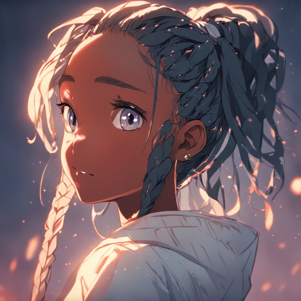 90's anime , beautiful black woman, hyper detailed cornrows hairstyle super pro illustration, pencil hatch, sketch, crossinghatch, pencil sketch, drawing, colorful background