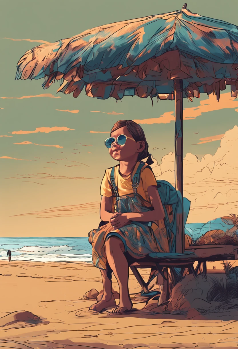 one-girl,Run on the sandy beach of the sun