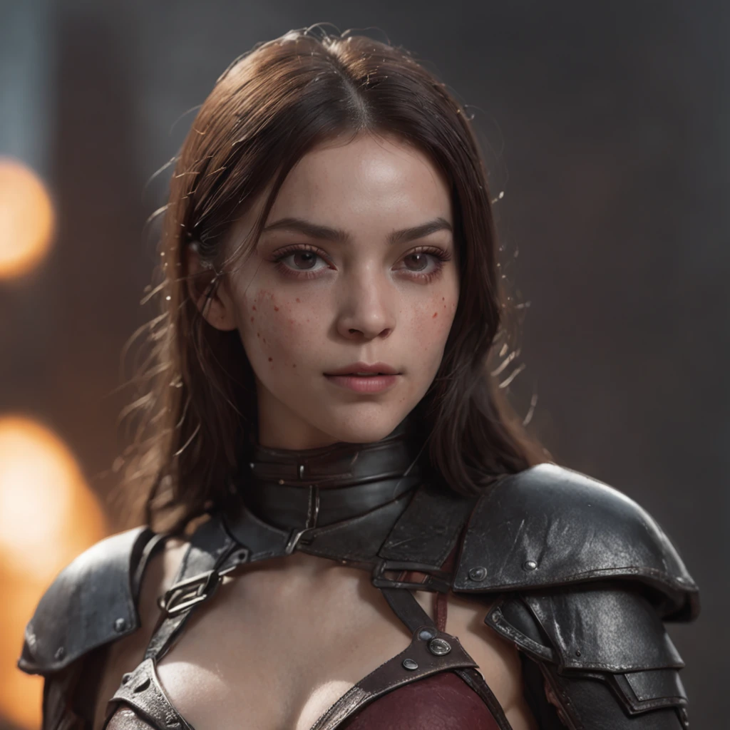 ironman girl, Detailed, Detailed face, (vibrant, photograph realistic, Realistic, Dramatic, Dark, Sharp focus, 8K), (Old leather garments damaged by weathering:1.4), ((((Wear fur)))), (Intricate:1.4), decadent, (Highly detailed:1.4), Digital painting, rendering by octane, art stations, concept-art, smooth, Sharp focus, illustration, Art germ, (loish:0.23), wlop ilya kuvshinov, and greg rutkowski and alphonse mucha gracias, (Global illumination, Studio light, volumettic light), heavy rain, particles floating, lotr, fantasy, elf, full bodyesbian, ((Dark and ancient city background:1.3)),CGSesociety,art stations