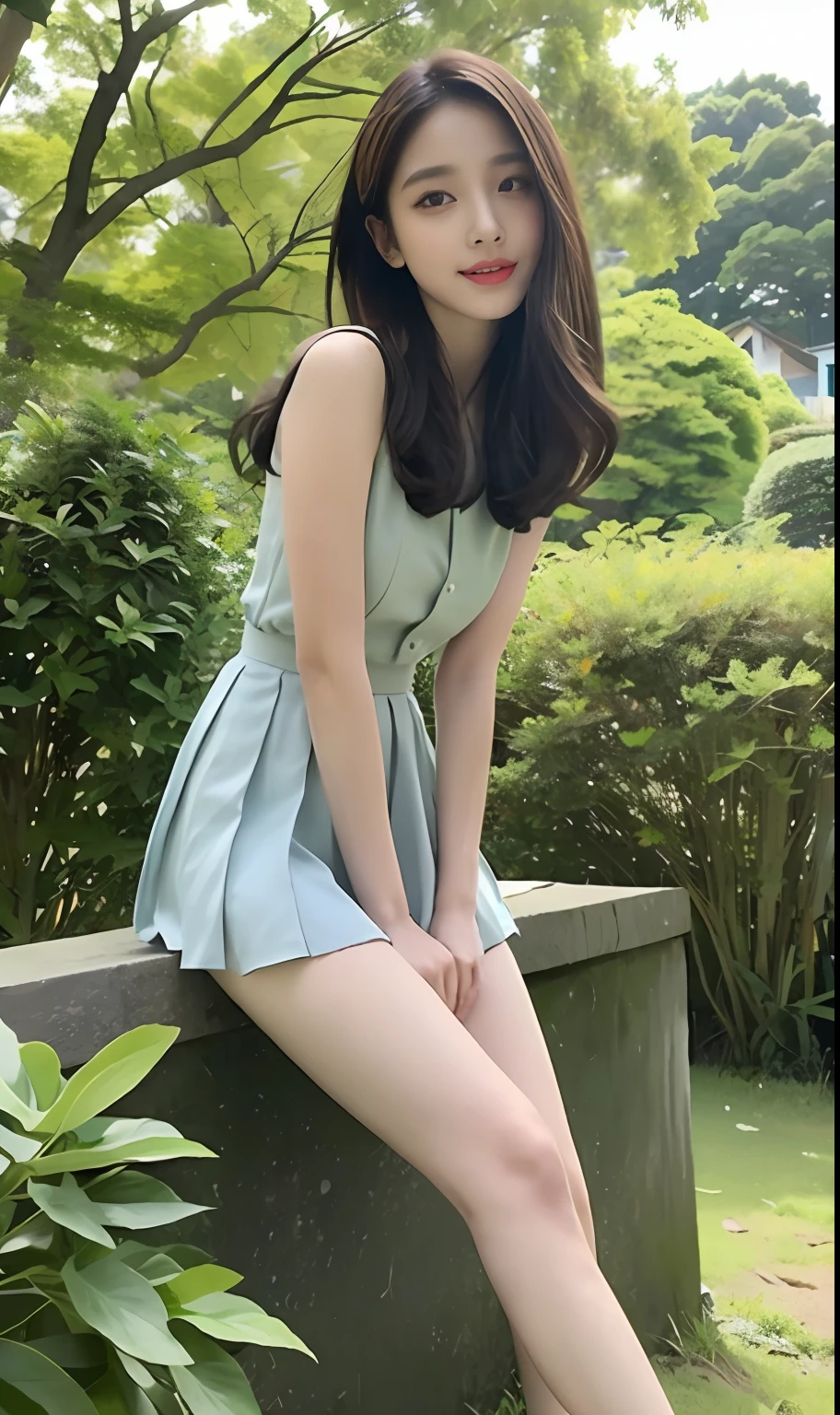 Masterpiece, Best quality,8K, 超高分辨率,Reallightandshadow,Cinema lenses,(beautidful eyes:1.1), ((中景 the scene is,The upper part of the body)),dynamicposes,On a green meadow,The gentle goddess came with gentle steps。He wore a dress,A gentle breeze blows,The skirt dances lightly。The sun shone through the leaves in her hair,Reflecting her clear eyes and gentle smile。Colorful butterflies flutter around her,Flowers bloomed at her feet,It was as if nature was cheering for her。