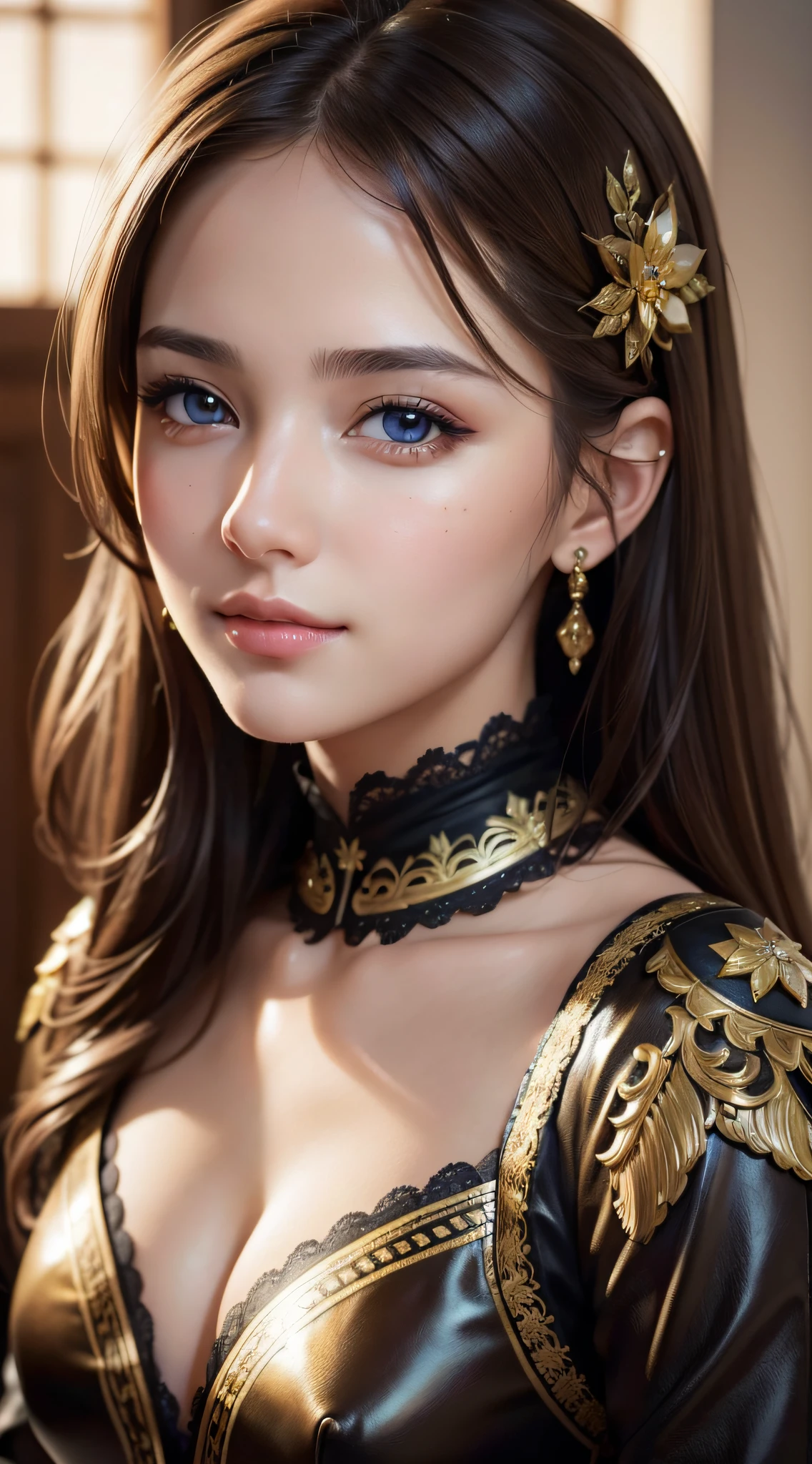 best quality, masterpiece, (realistic:1.2), 1 girl, brown hair, brown eyes, Front, detailed face, beautiful eyes, wear golden black suit, best quality, masterpiece, (realistic:1.2), 1 girl, detailed face, beautiful eyes, [(Transparent background:1.5)::5], (((masterpiece))), (((best quality))),(((extremely detailed))), illustration, 1girl, solo, mysterious, multi-color eyes, detailed eyes, hyper detailed, light smile, highly detailed, beautiful, small details, ultra detailed, best quality, intricate, 4k, 8k, trending on art station, good anatomy, beautiful lighting,
