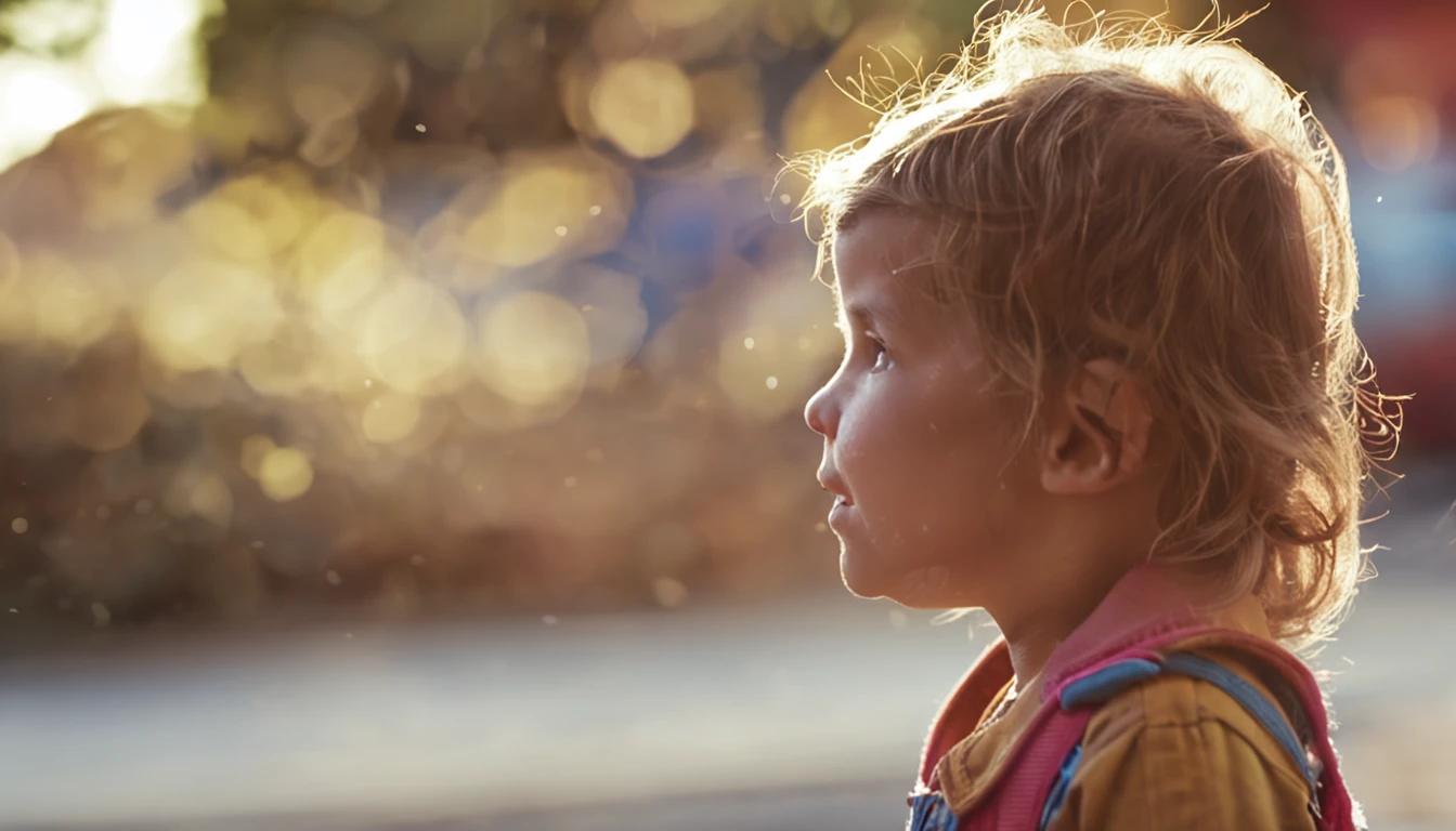 cheerful children looking at the sun, brincando, felizes, dia ensolarado, brazi, flores, soft-lighting, nitidez, melhor qualidade, ultra realismo, detalhes intricados, side-lighting