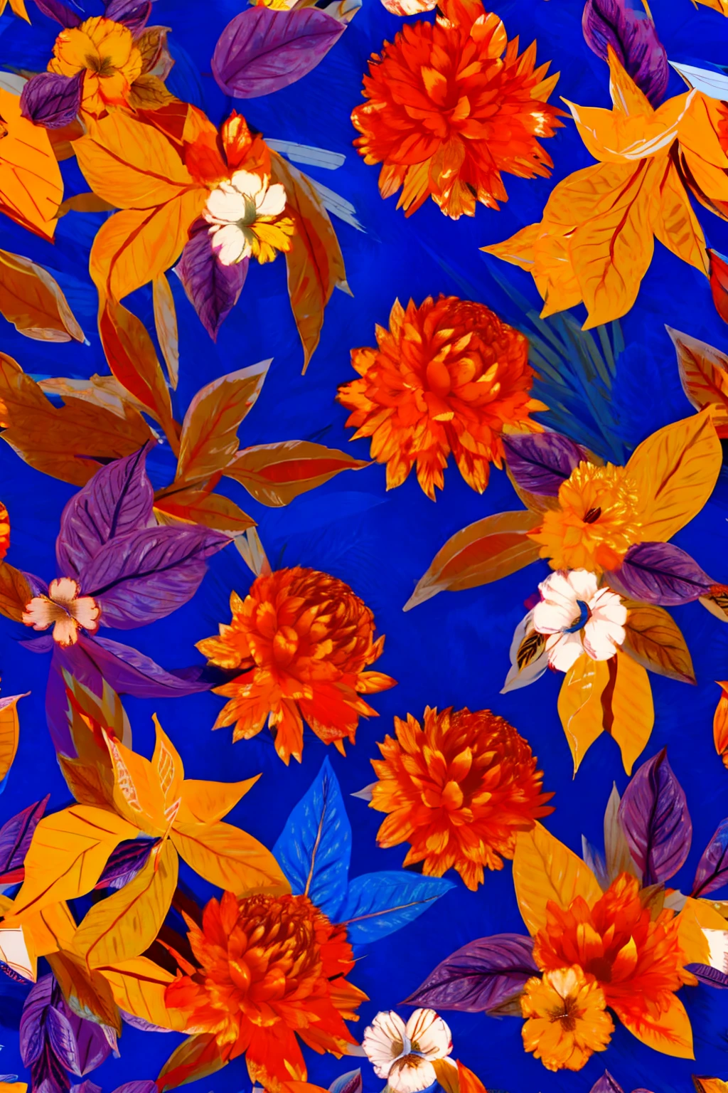 floral pattern in fall colors