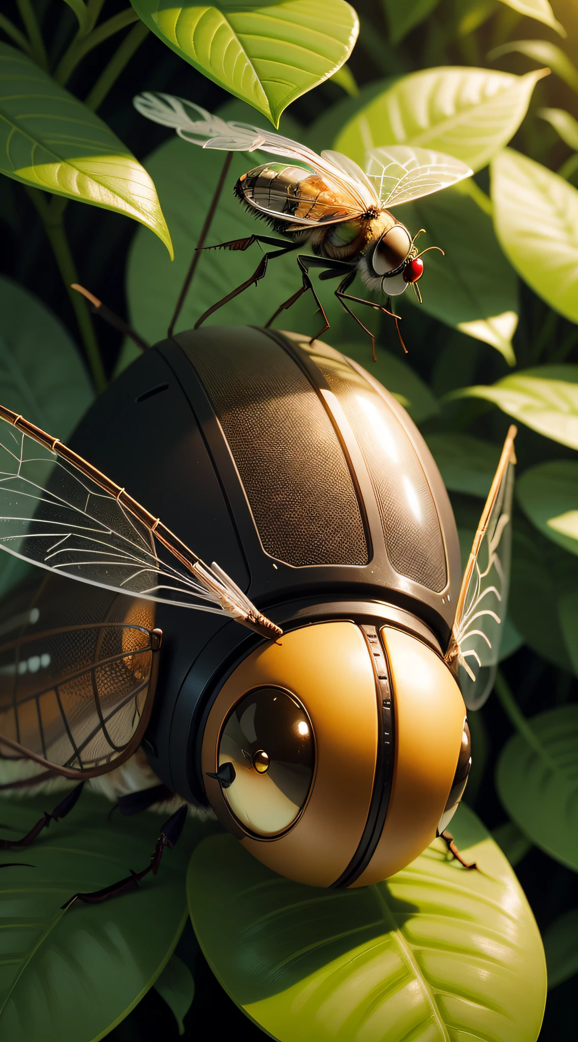 A large fly in the bushes