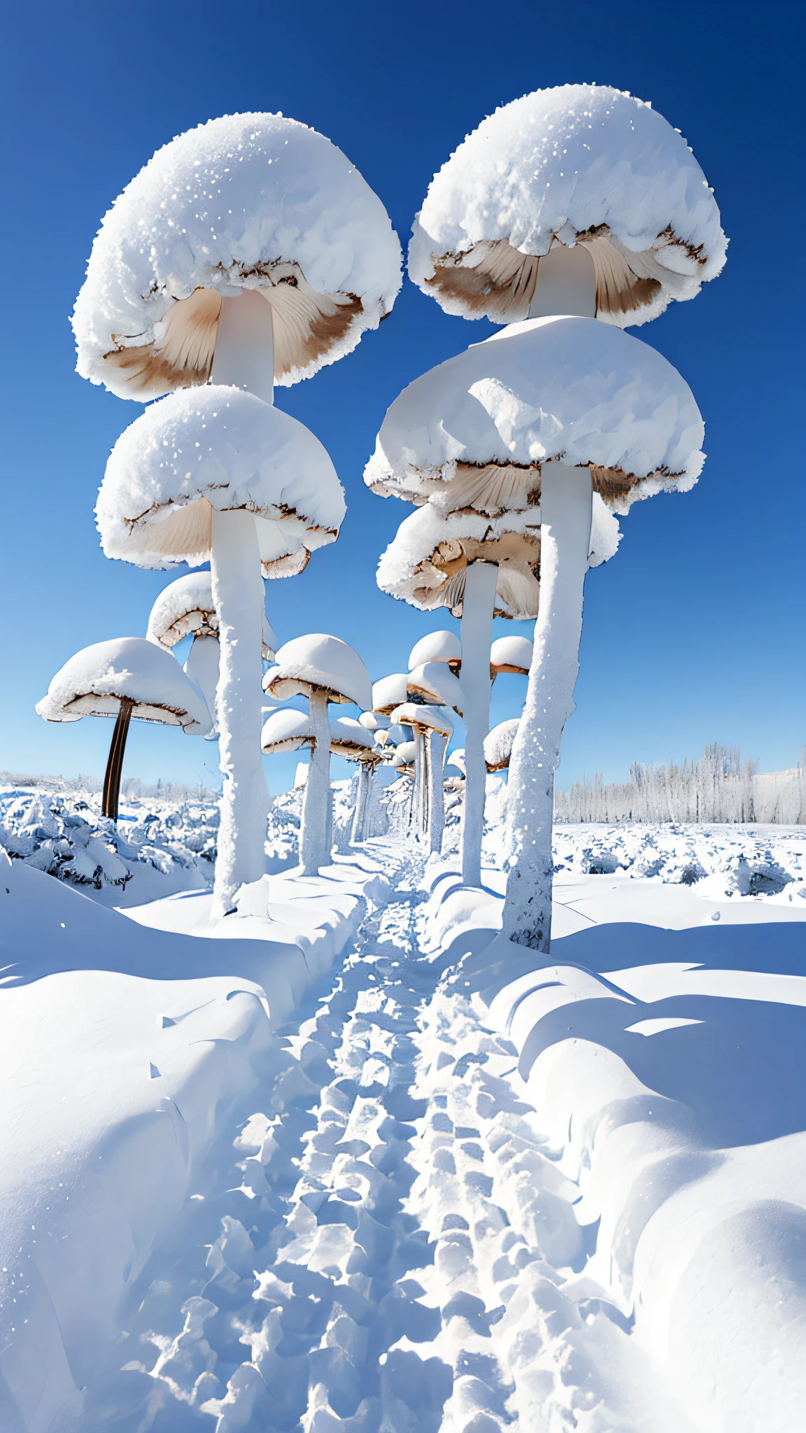 Mushroom-shaped snow