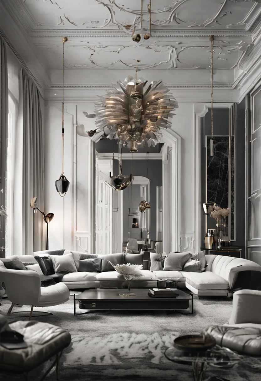 white colors,greys,black in color,A beautiful living room,Fashionab,Simple,metals