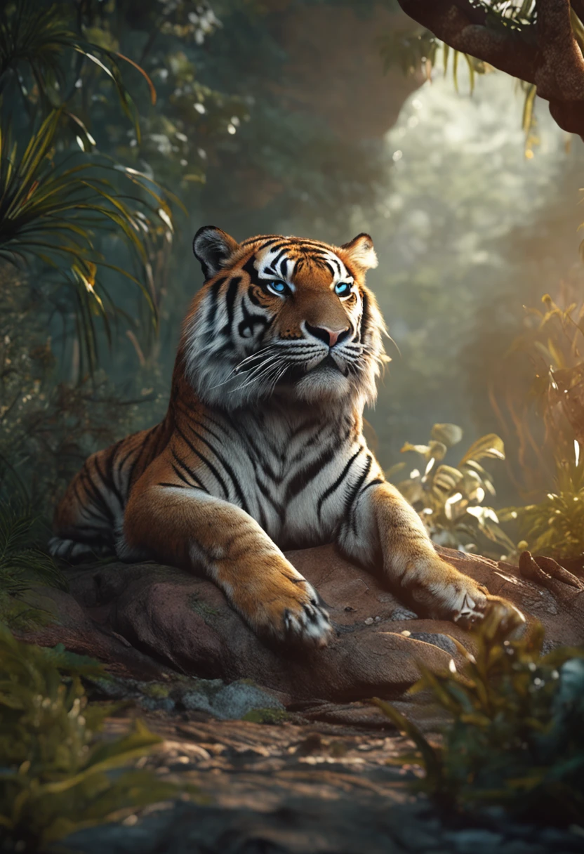Realistic pictures like a tiger movie,safari, Ultra HD, Realistic, Vivid colors, Highly detailed, UHD Drawings, pen and ink, Perfect composition, beautiful detailed intricate insanely detailed octane render trending on artstation, 8k artistic photography, photorrealistic concept art, soft natural volumetric cinematic perfect light