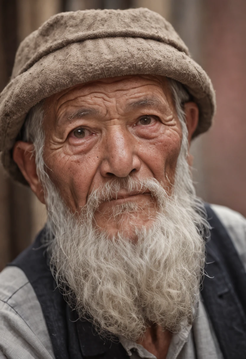 big beard、An Alafeld man in a hat sat in the doorway, a old man, old man portrait, Wise old man, old man, portrait photo of an old man, a old man,