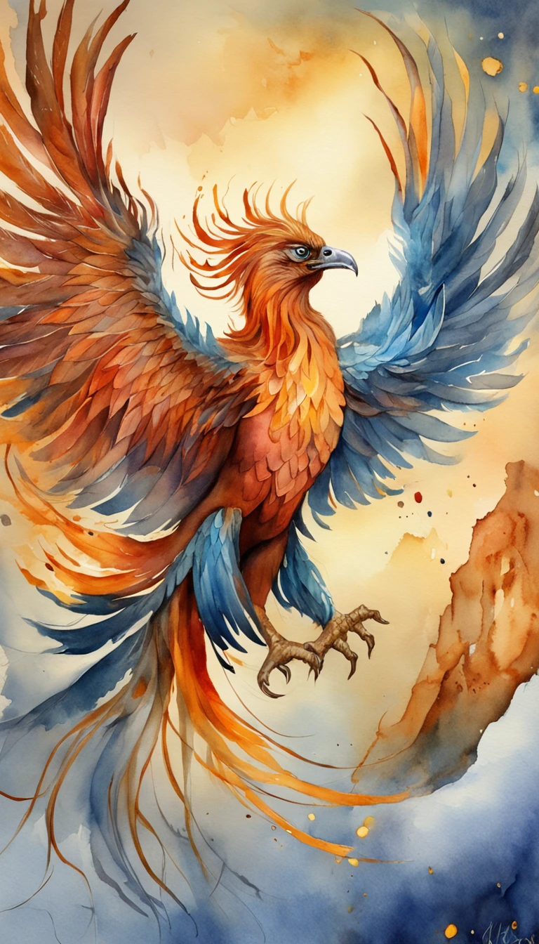 Mythological bird Phoenix of Greek mythology