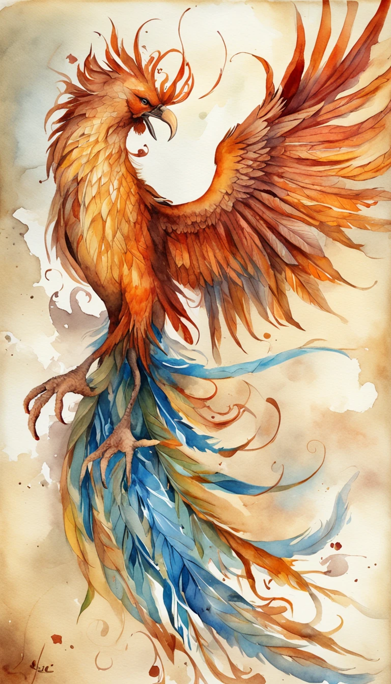 Mythological bird Phoenix of Greek mythology