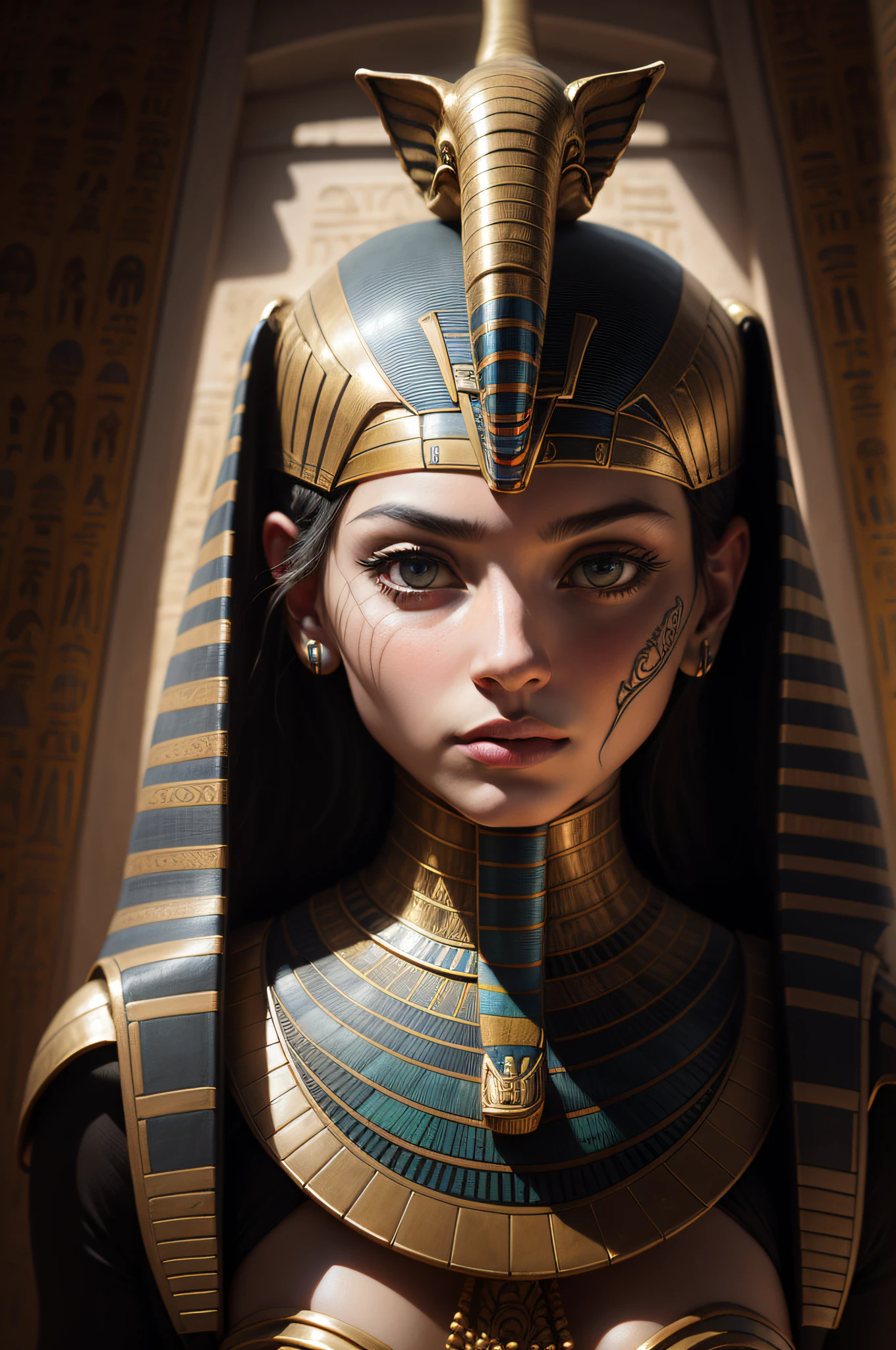 biomachine:1.3, (Egyptian art:1.2), (colorido:1.2), Hans Giger, (zentangle:1.2), granulado, extremamente detalhado, detalhes intrincados, dynamic lighting, fotorrealista, luz natural, baixo h, obra prima, detalhado 8k