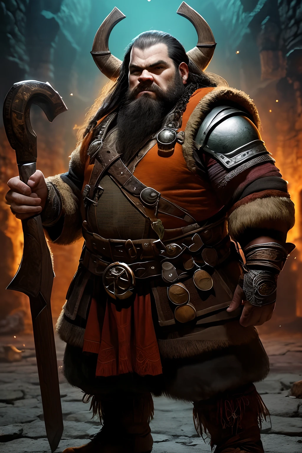 (papel de parede 8k extremamente detalhado), an average photo of a dwarf male necromancer, guerreiro, armadura, blindado, intrincado, alto detalhe, Dramatic