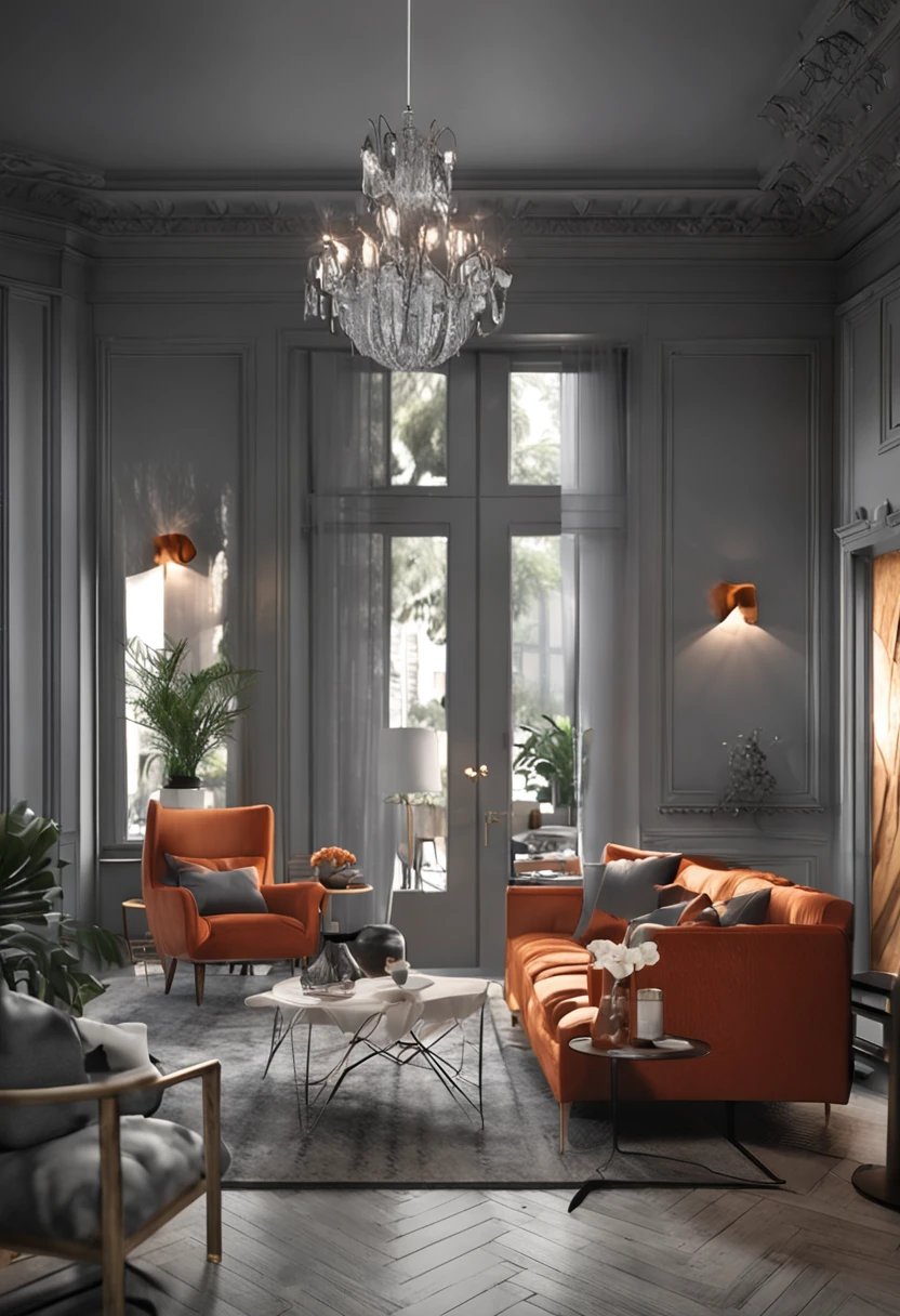 Premium gray,high-class,A beautiful living room,Fashionab,Simple and modern,Ambient