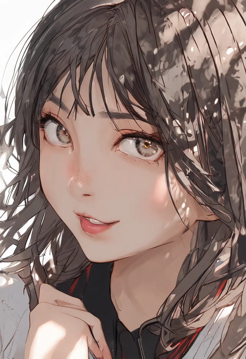 masterpiece, best quality, 8k, absurdres, (upper body:1.4), white shirt, beautiful girl, pretty face, looking at viewer, smile, ultra realistic, highres, photography, film grain, chromatic aberration, sharp focus, HDR, facelight, dynamic lighting, cinematic lighting, professional shadow, simple background, (dull yellow background:1.4), highest detailed, extreme detailed, ultra detailed, finely detail, real skin, delicate facial features, detailed face and eyes, sharp pupils, realistic pupils, (korean, japanese, chinese:0.3)